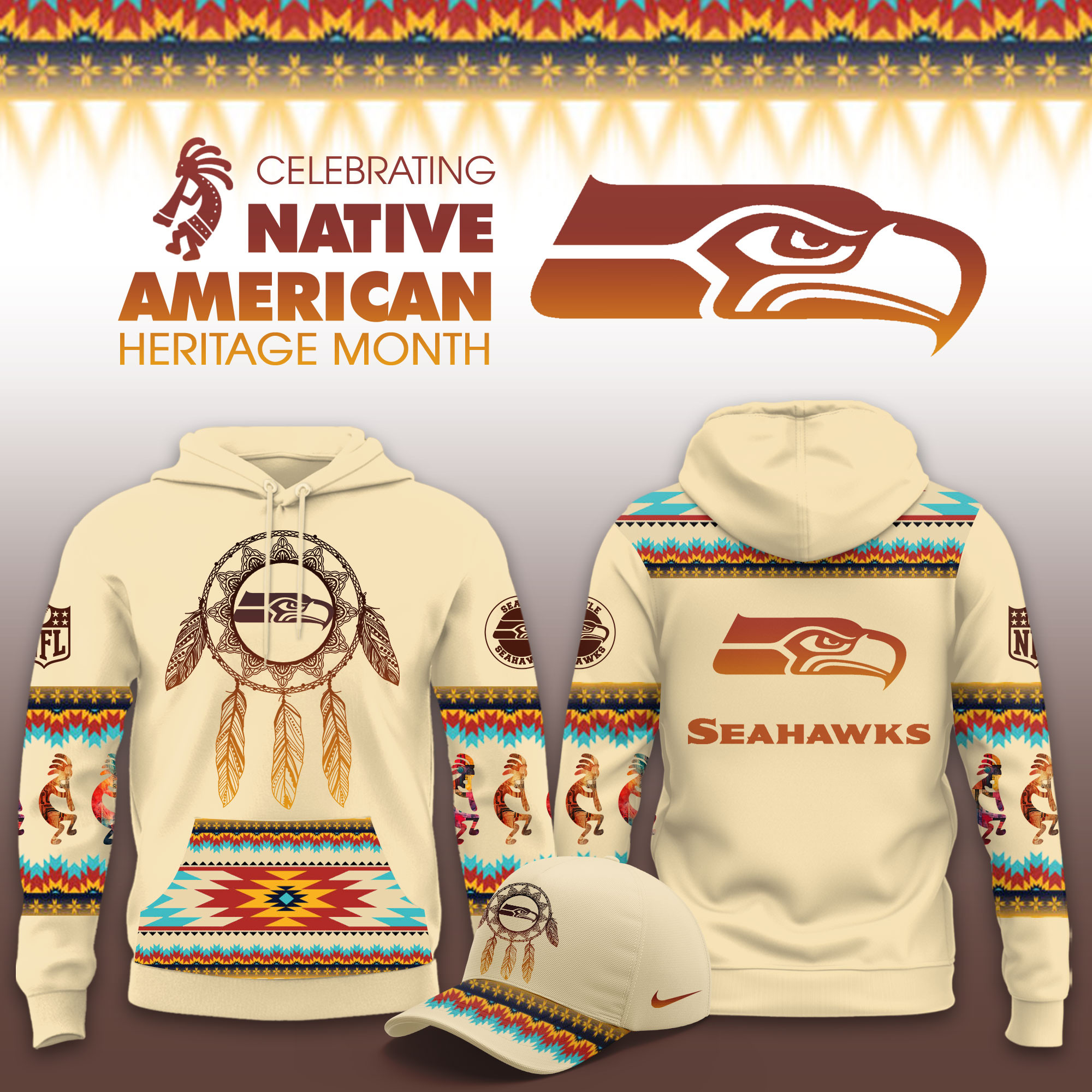 Seattle Seahawks Native American Heritage Limited Hoodie PB3HTD4