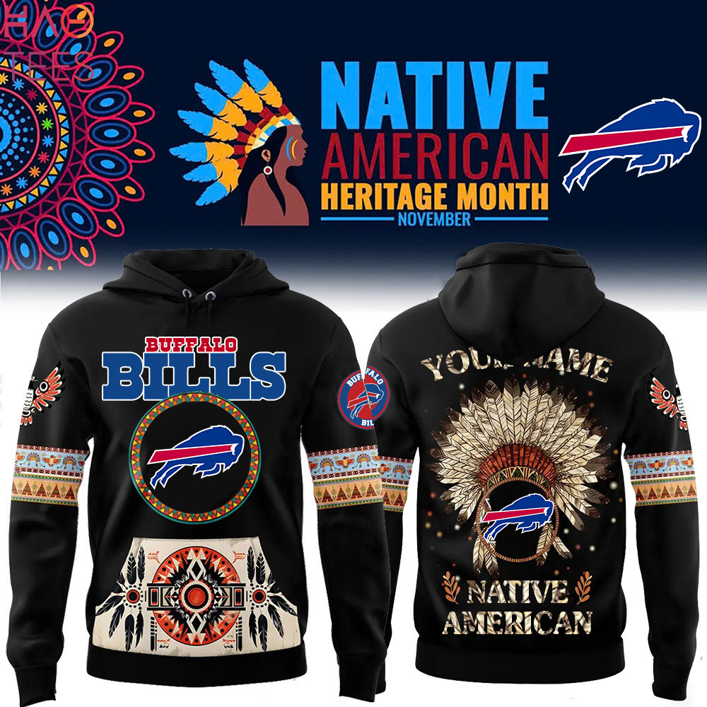 Buffalo Bills Native American Heritage Month Custom Name Hoodie PBJHMCY