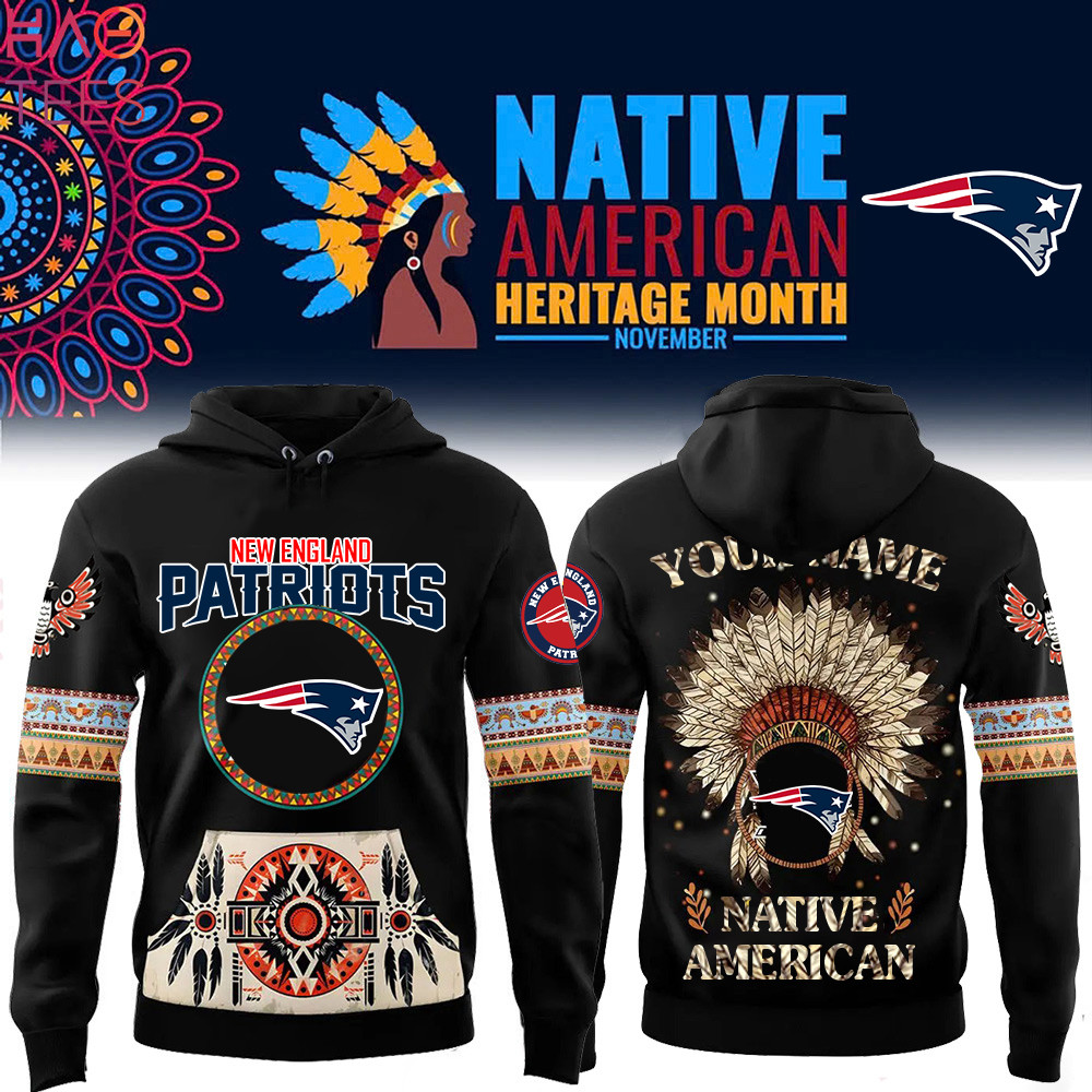 New England Patriots Native American Heritage Month Custom Name Hoodie PB5GLNY