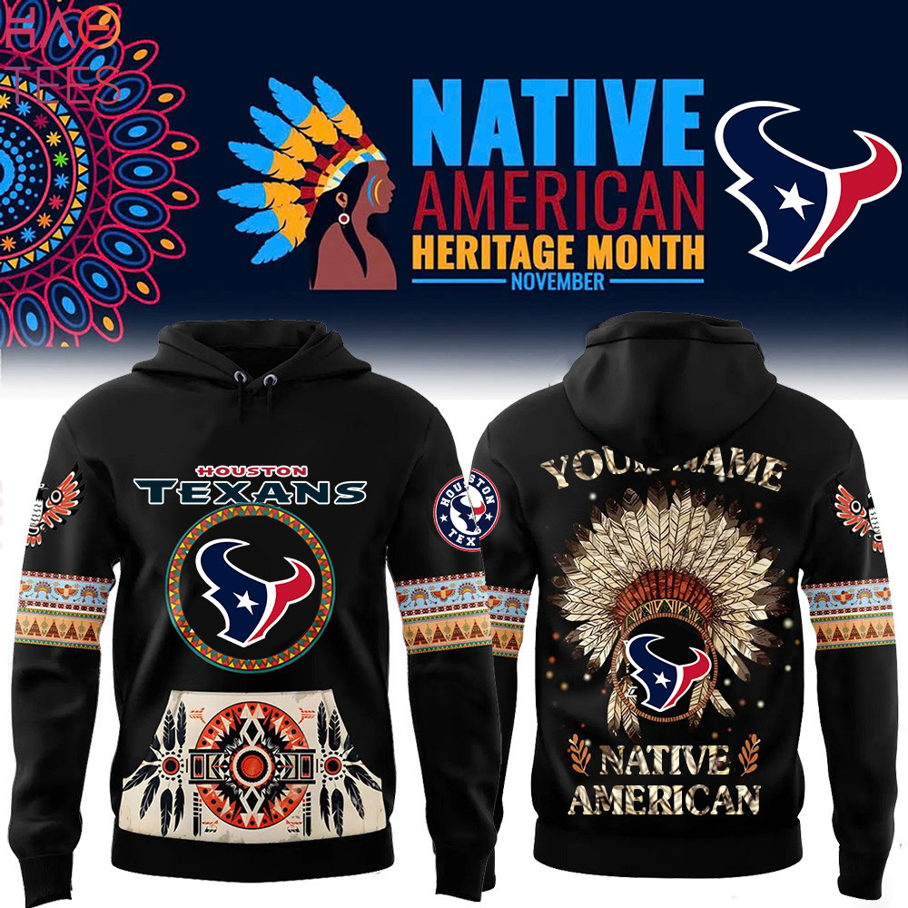 Houston Texans Native American Heritage Month Custom Name Hoodie PBI29RL