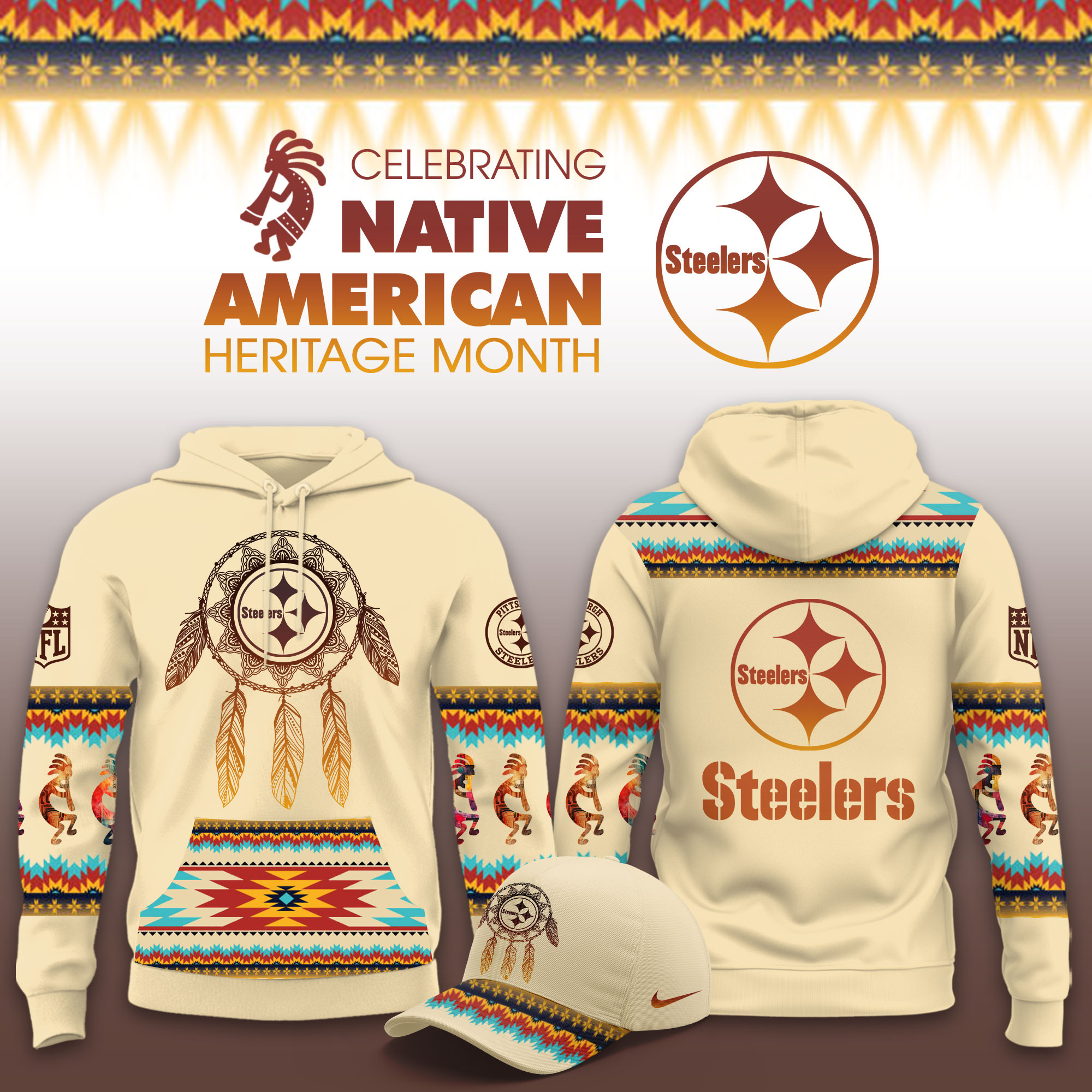 Pittsburgh Steelers Native American Heritage Limited Hoodie PBEYVKD