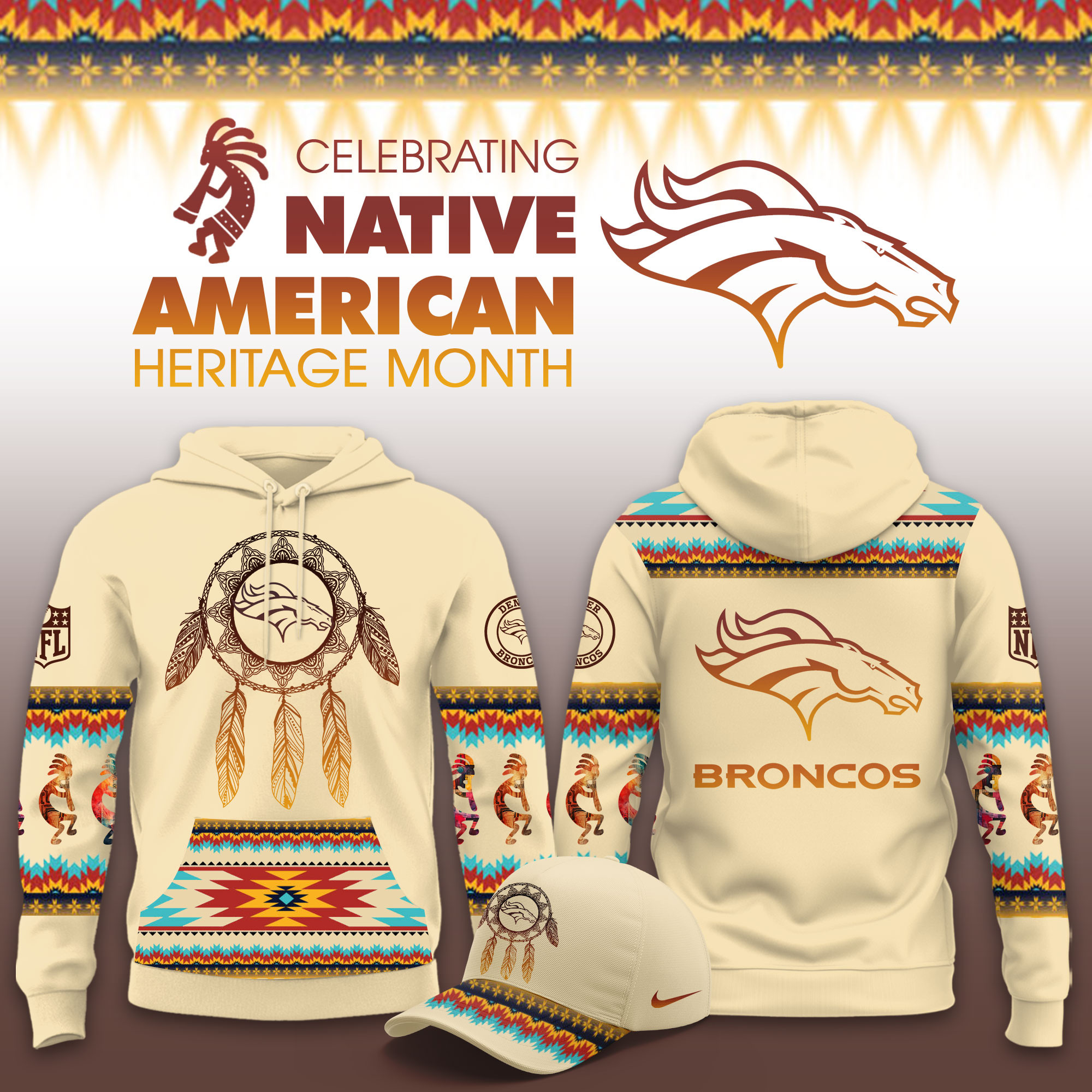 Denver Broncos Native American Heritage Limited Hoodie PBUA4QW