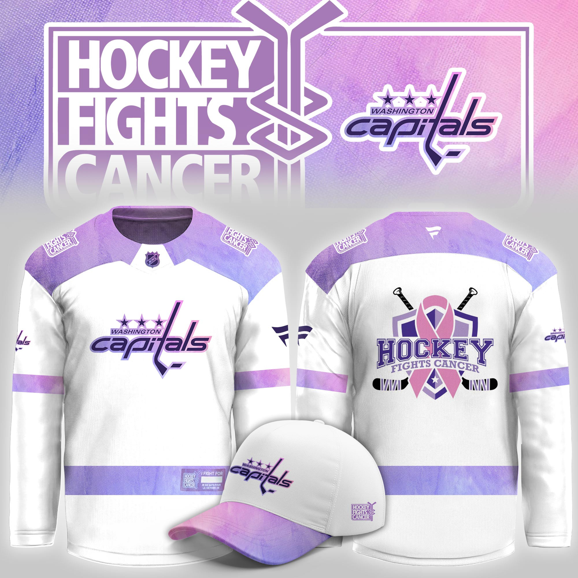 Washington Capitals Hockey Fight Cancer Limited Hockey Jersey PBMM8CJ