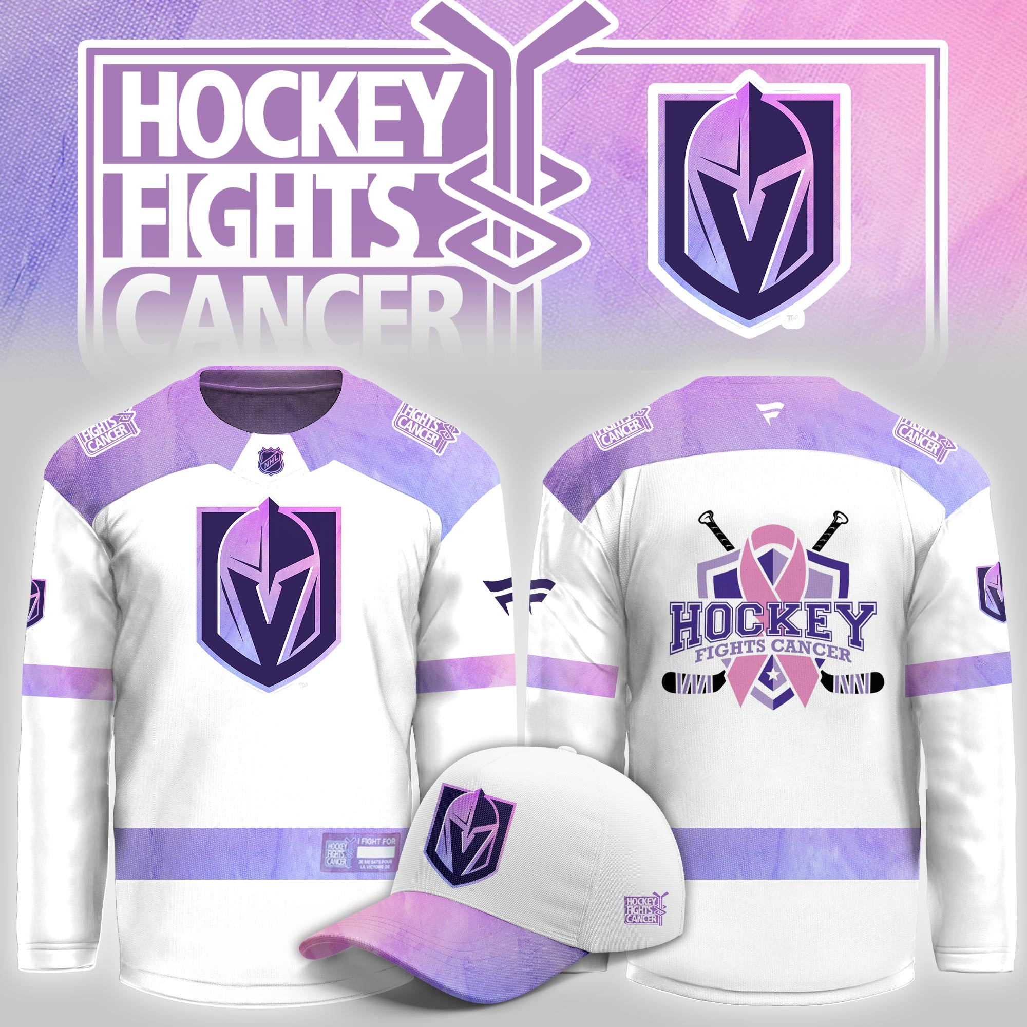 Vegas Golden Knights Hockey Fight Cancer Limited Hockey Jersey PBLKC47