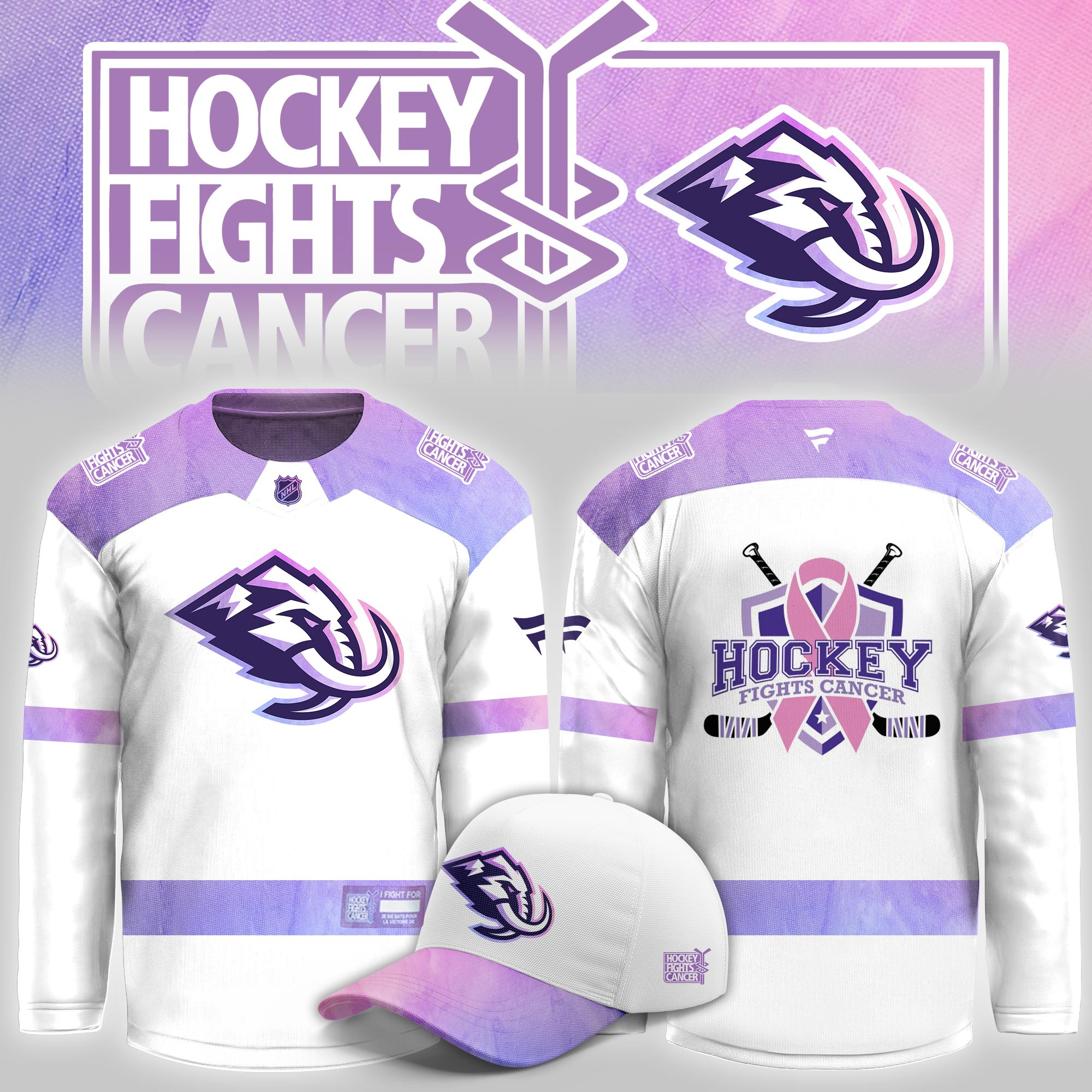 Utah Mammoth Hockey Fight Cancer Limited Hockey Jersey PB4PINQ