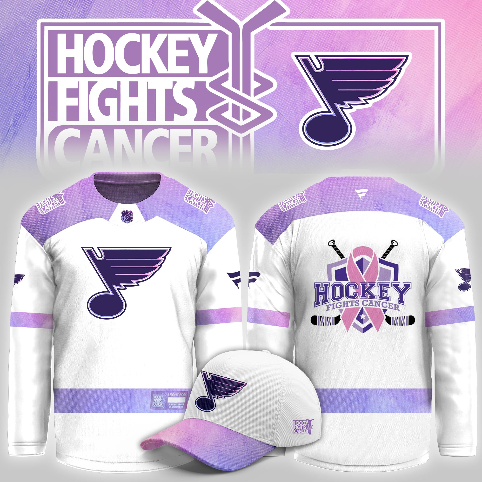 St. Louis Blues Hockey Fight Cancer Limited Hockey Jersey PBV0UN8