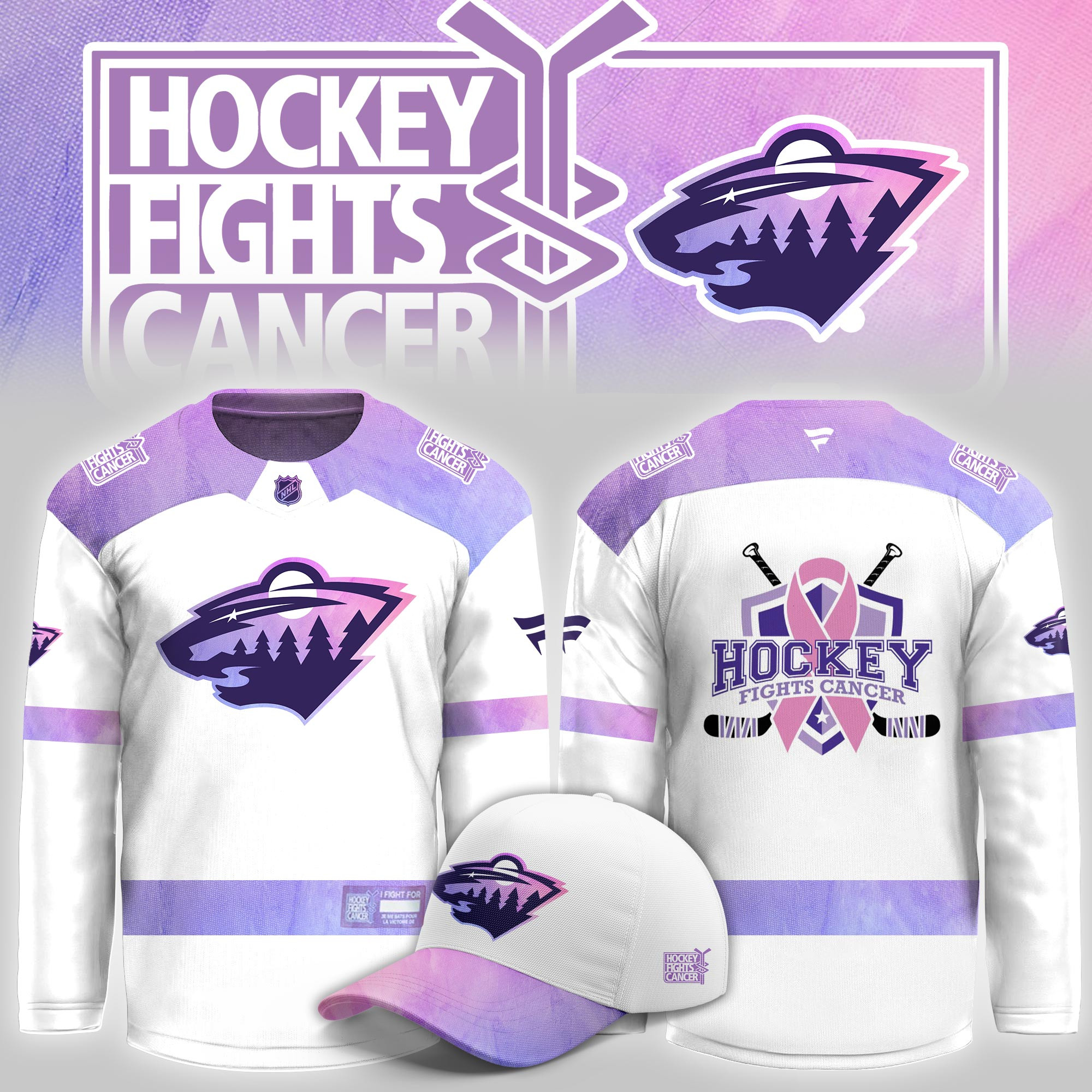 Minnesota Wild Hockey Fight Cancer Limited Hockey Jersey PBDIZ3U