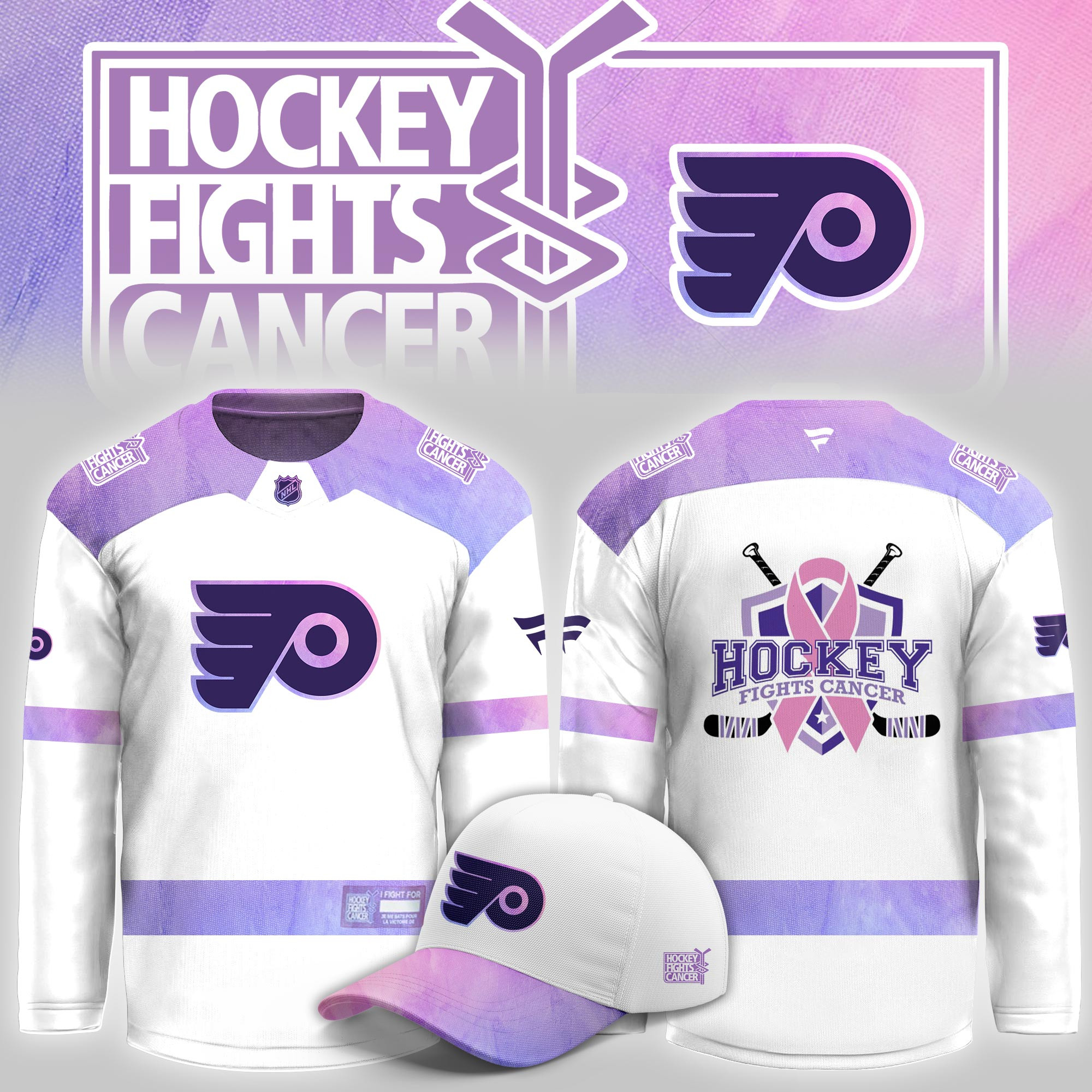 Philadelphia Flyers Hockey Fight Cancer Limited Hockey Jersey PBNGFMN