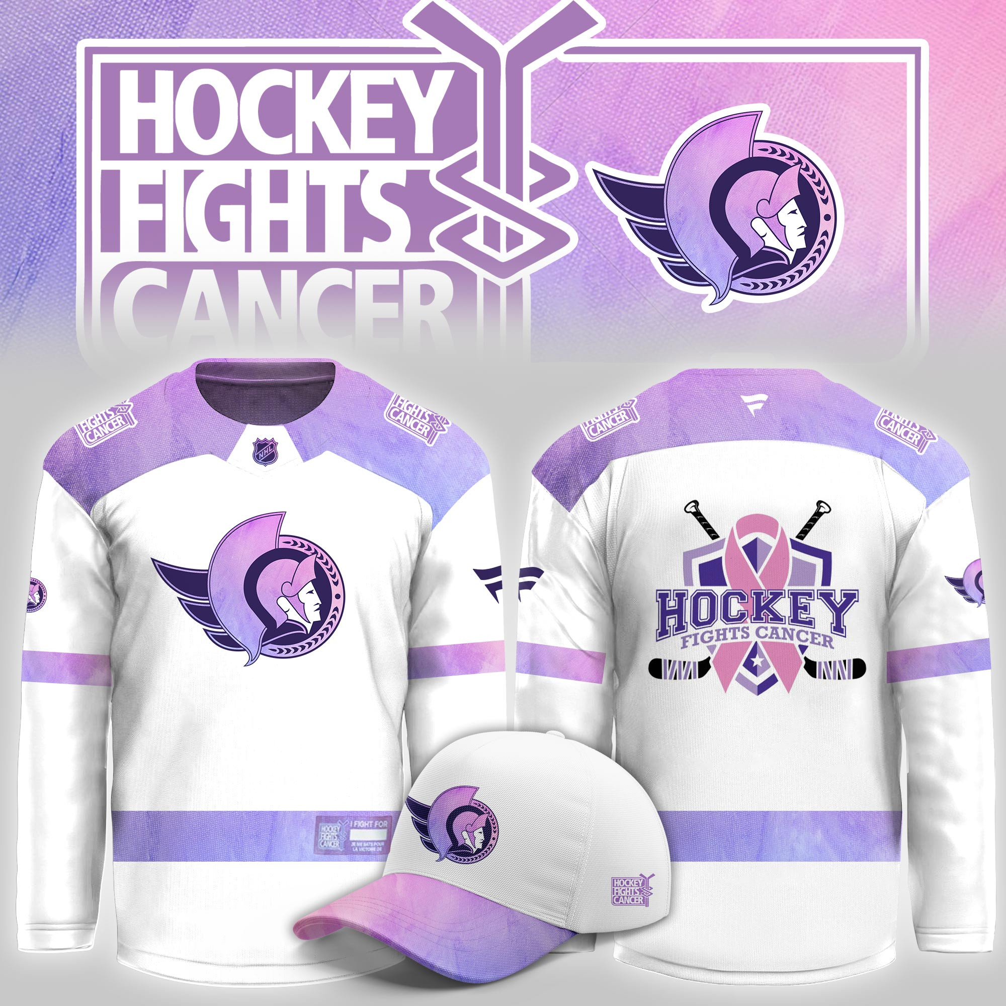 Ottawa Senators Hockey Fight Cancer Limited Hockey Jersey PB5C7J7