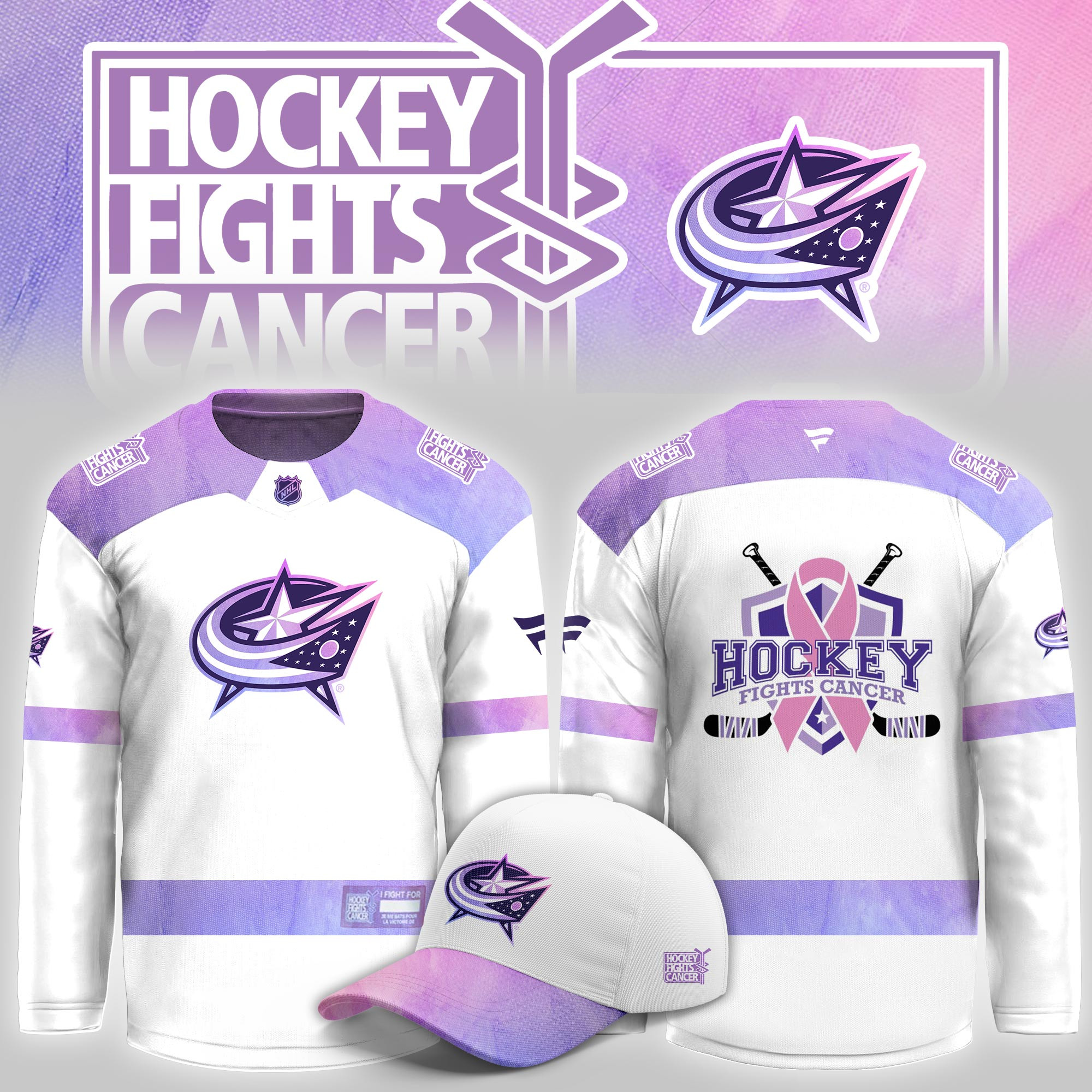 Columbus Blue Jackets Hockey Fight Cancer Limited Hockey Jersey PBPNQFY