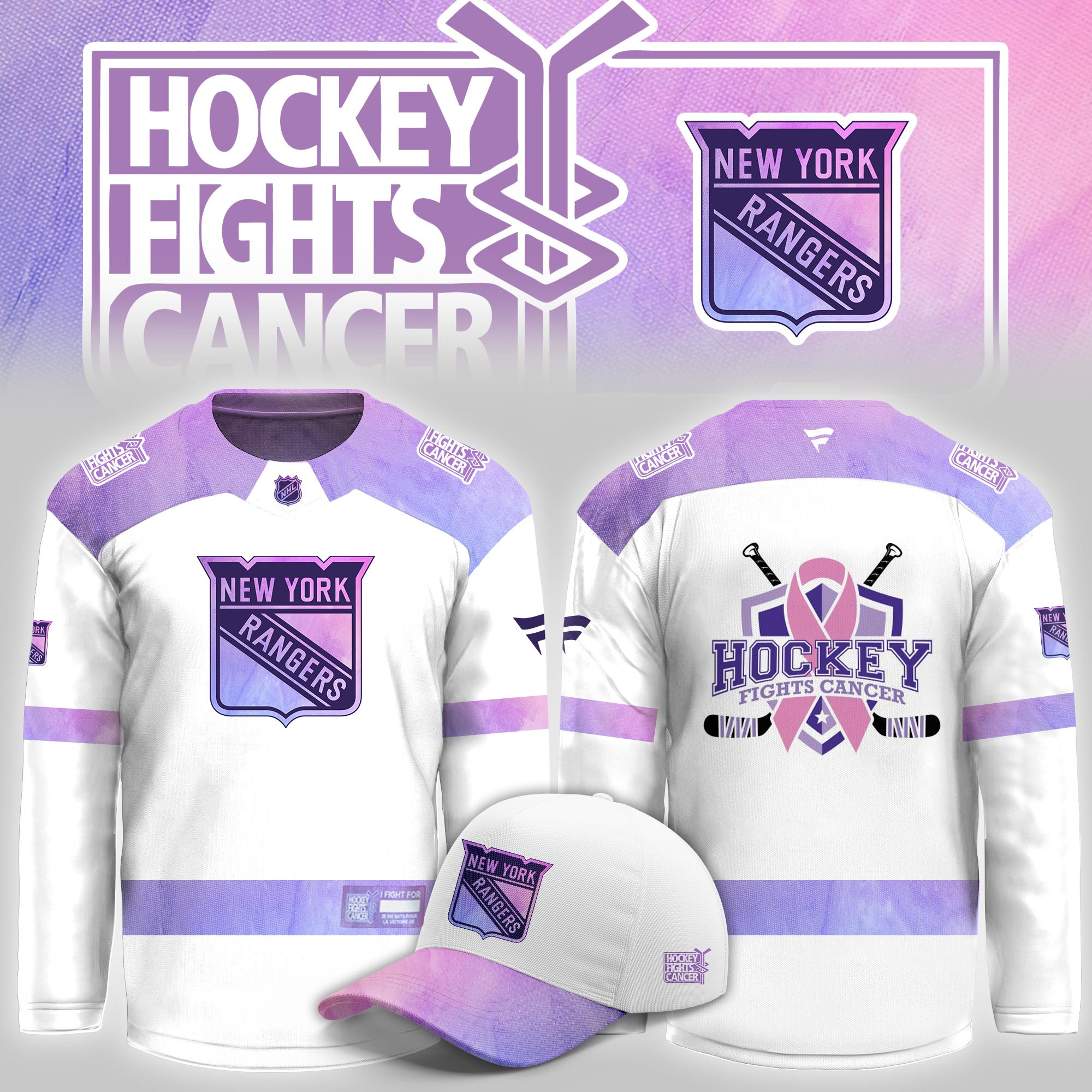 New York Rangers Hockey Fight Cancer Limited Hockey Jersey PBDFQJW
