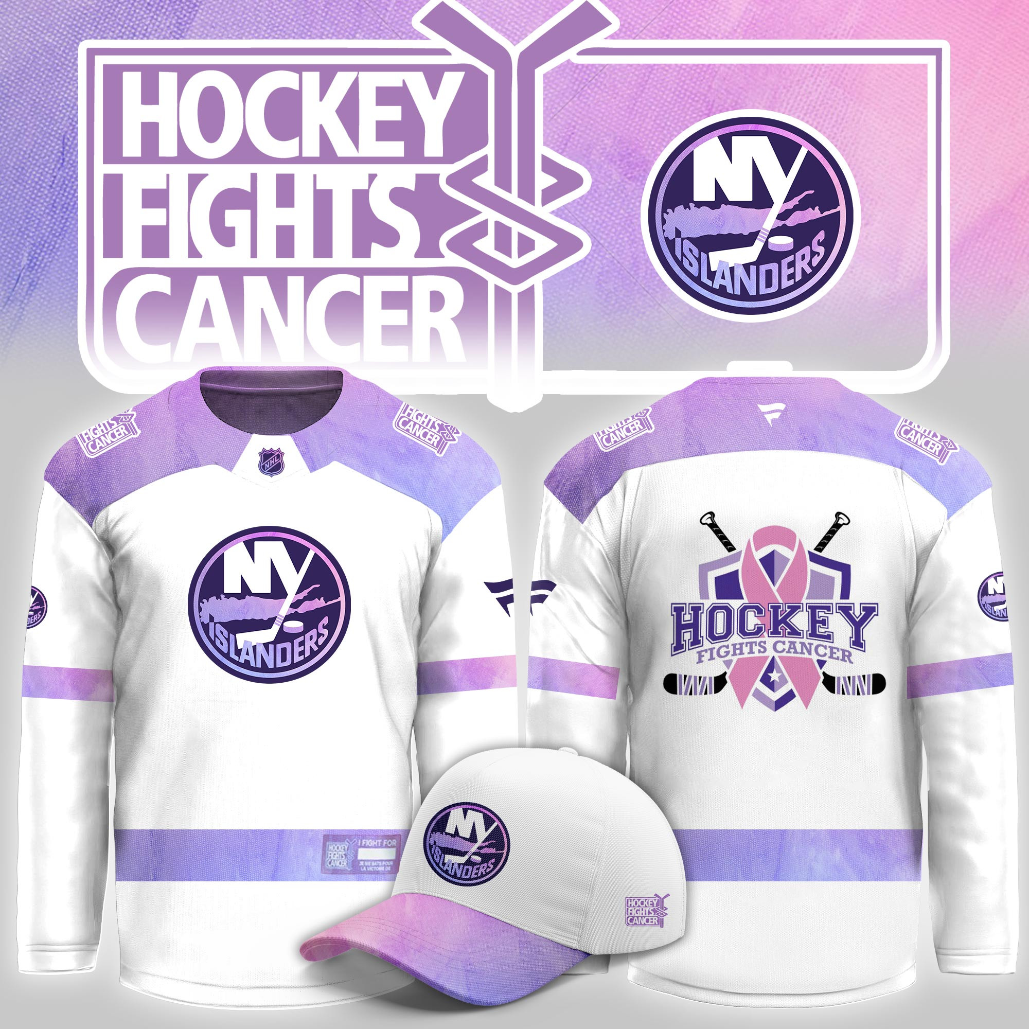 New York Islanders Hockey Fight Cancer Limited Hockey Jersey PB56JDN