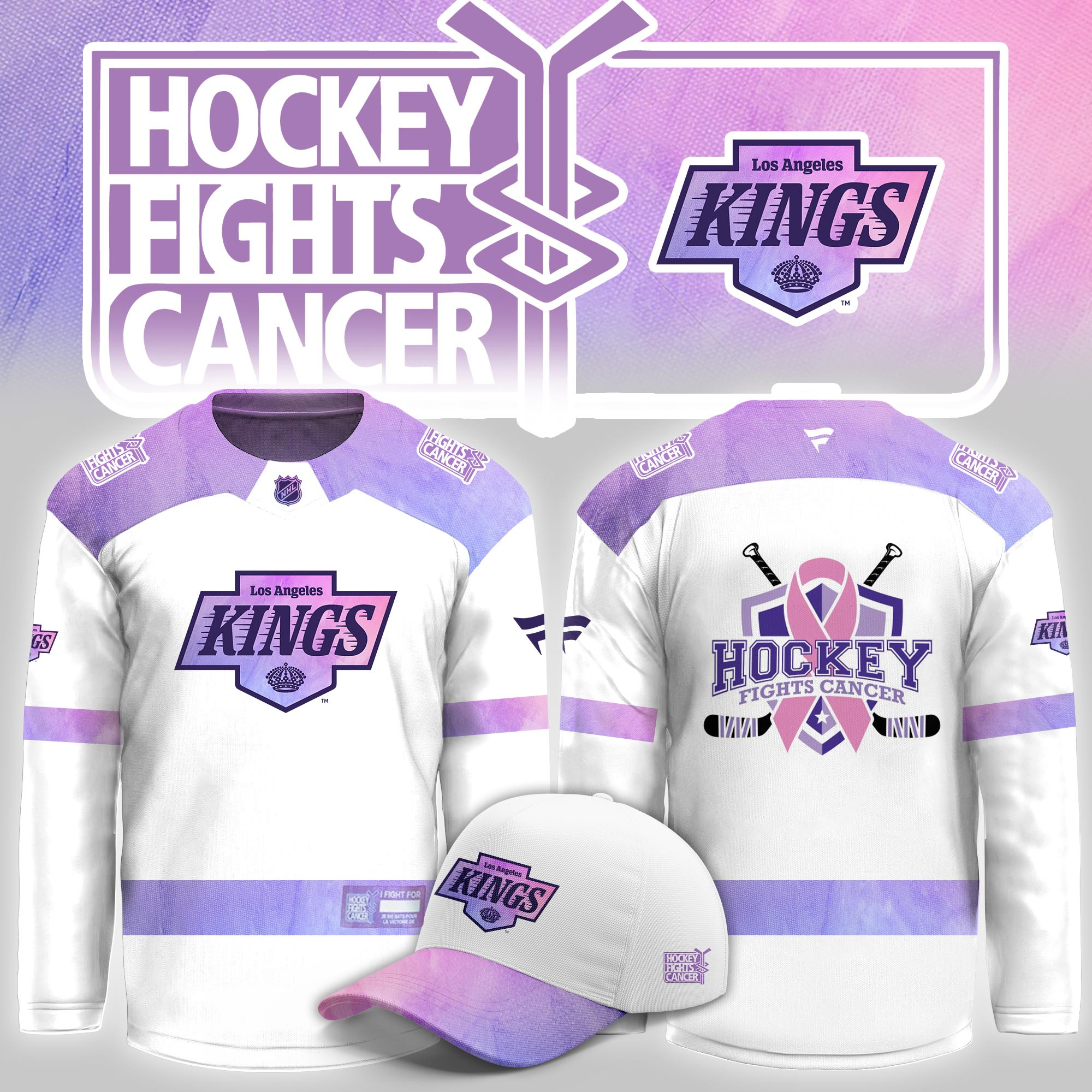 Los Angeles Kings Hockey Fight Cancer Limited Hockey Jersey PBXWF6G