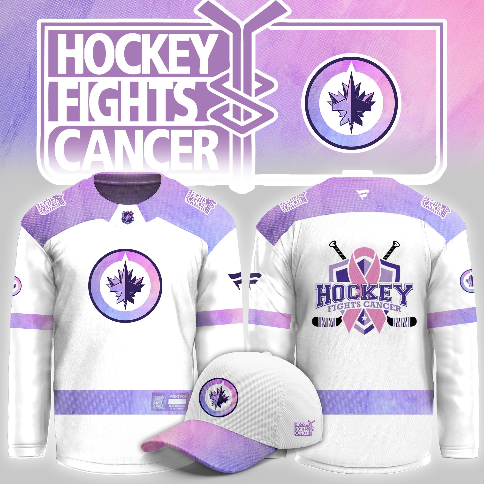 Winnipeg Jets Hockey Fight Cancer Limited Hockey Jersey PBWFKVG