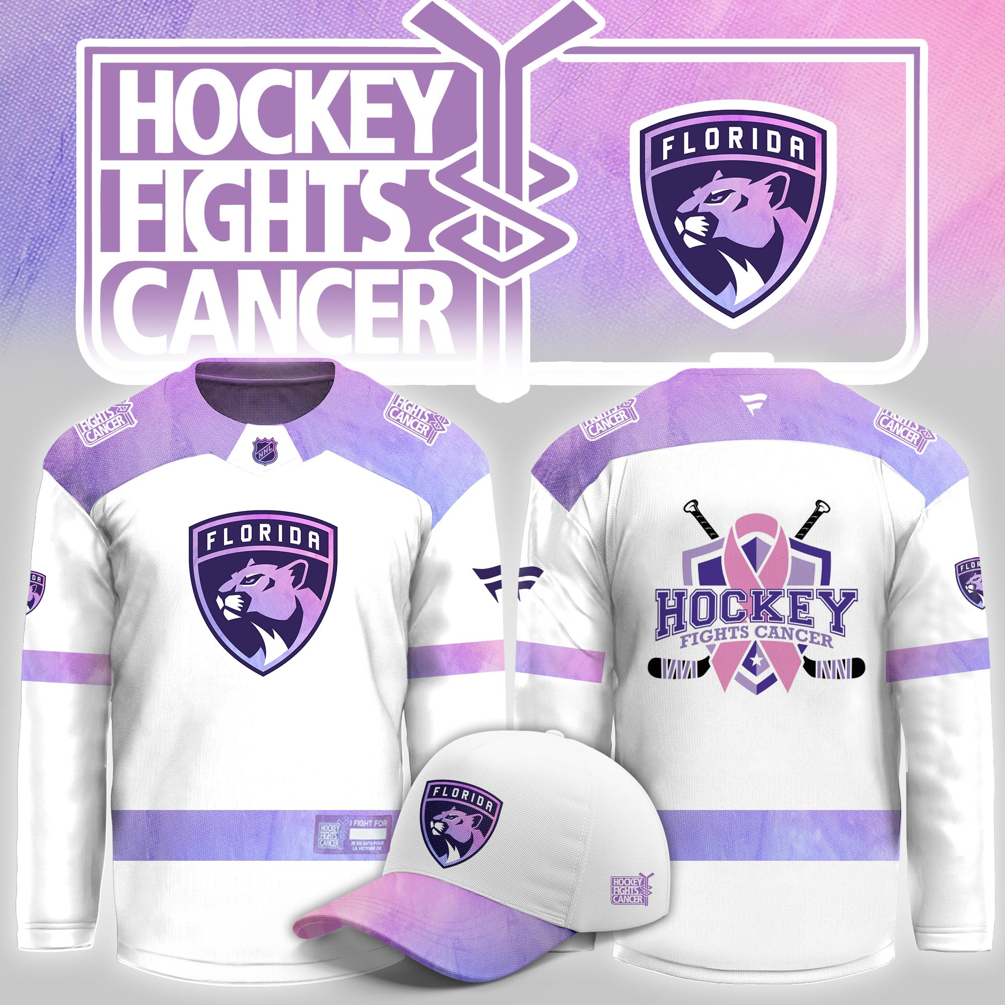 Florida Panthers Hockey Fight Cancer Limited Hockey Jersey PB2YGDI