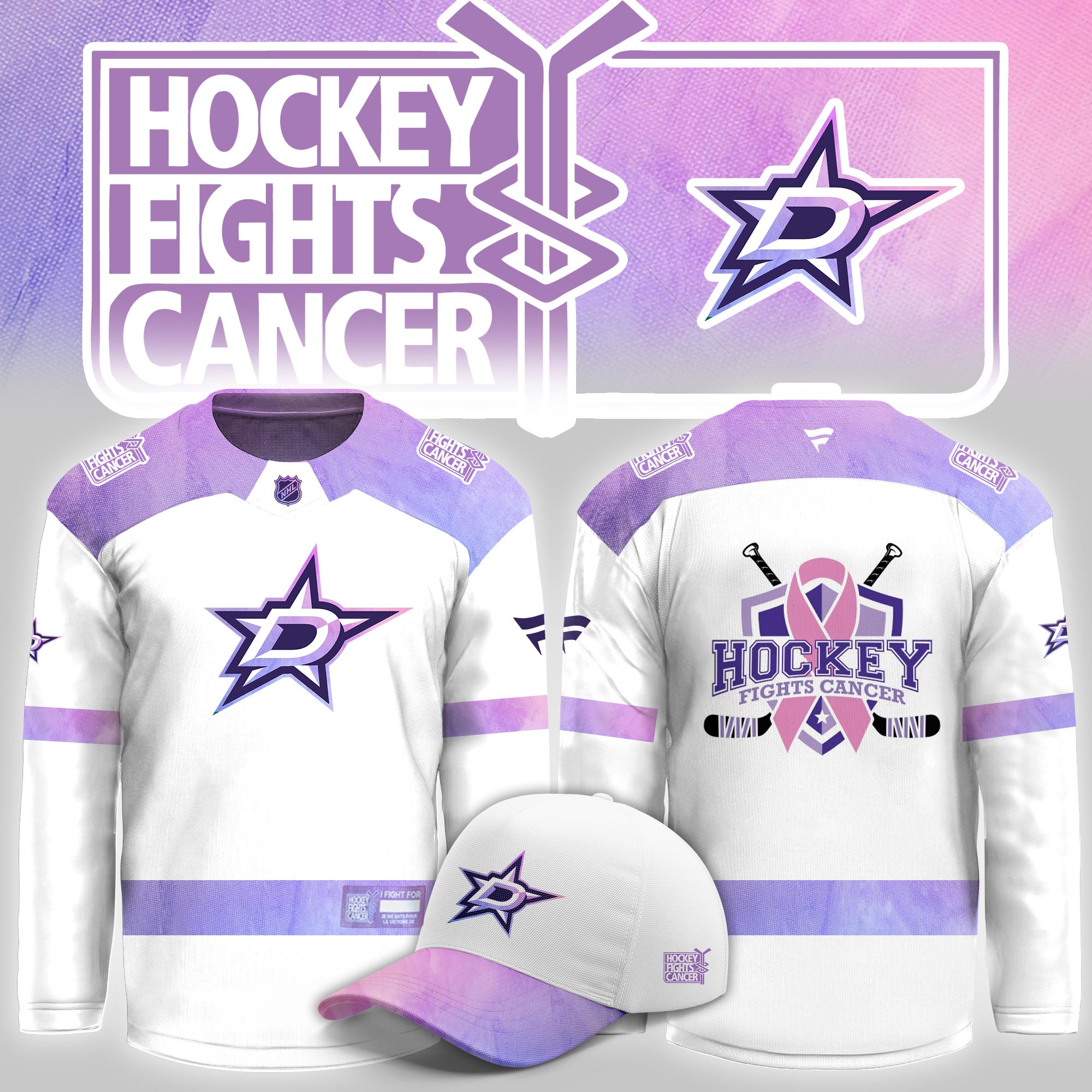 Dallas Stars Hockey Fight Cancer Limited Hockey Jersey PBUGQBH