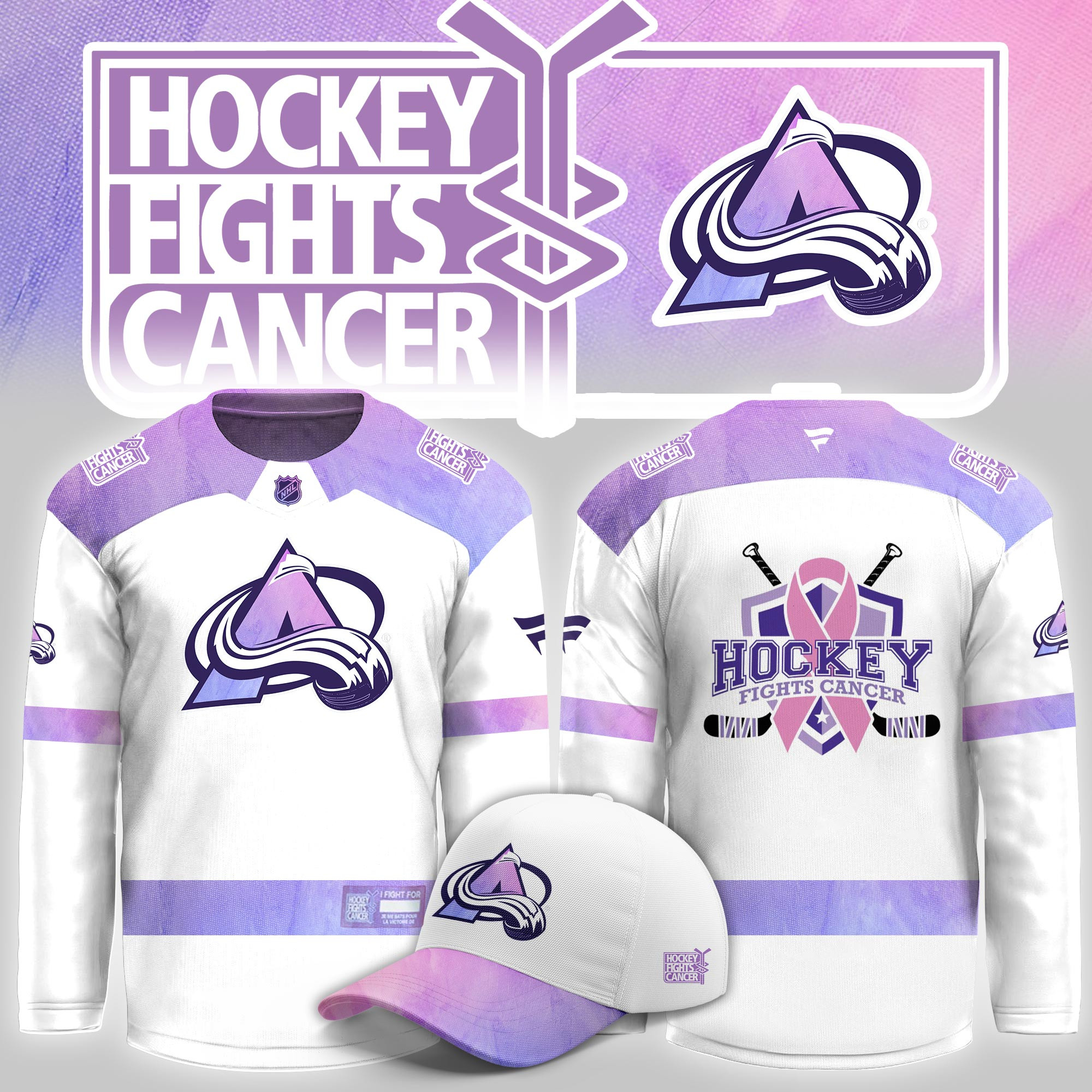 Colorado Avalanche Hockey Fight Cancer Limited Hockey Jersey PB55YGW