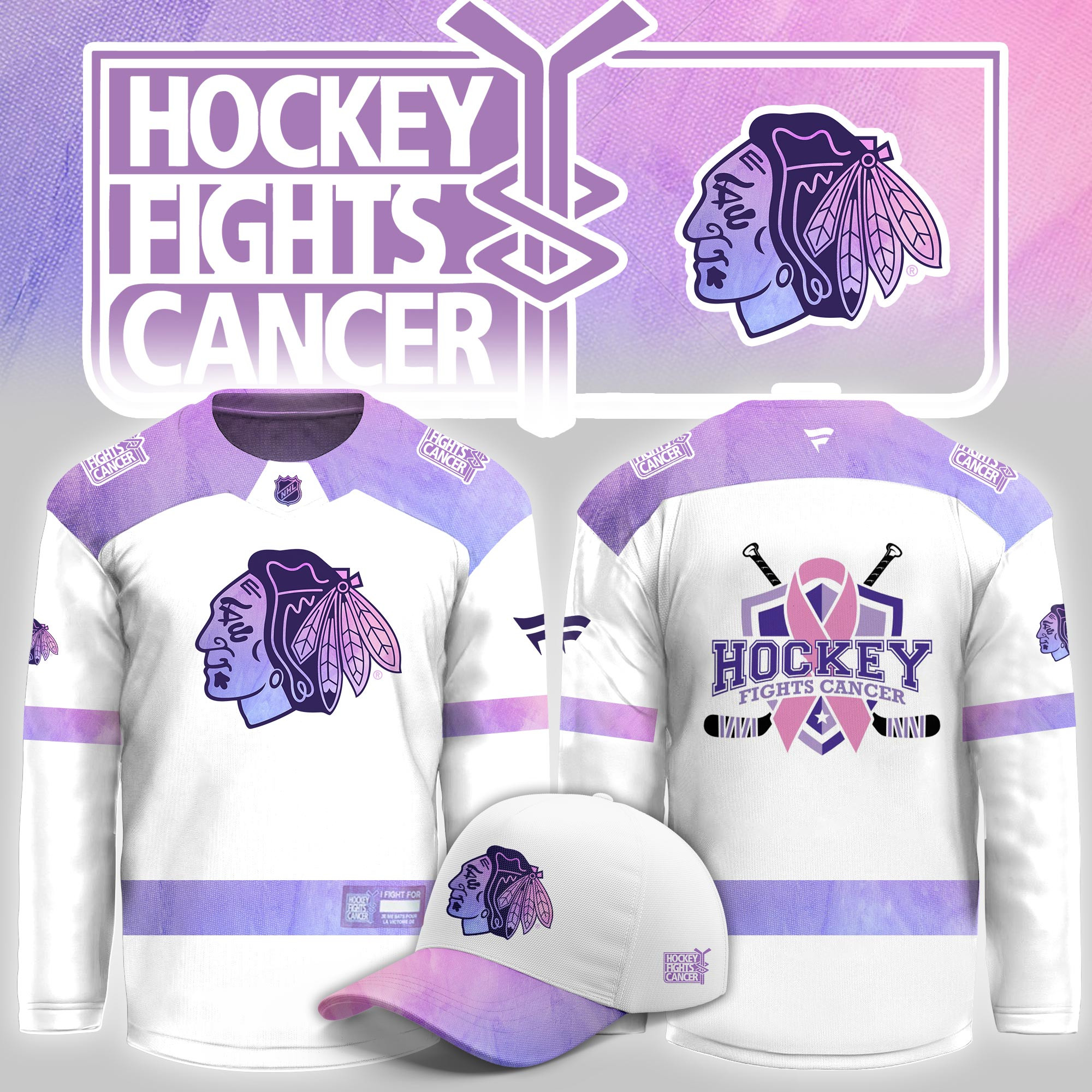 Chicago Blackhawks Hockey Fight Cancer Limited Hockey Jersey PBXXC57