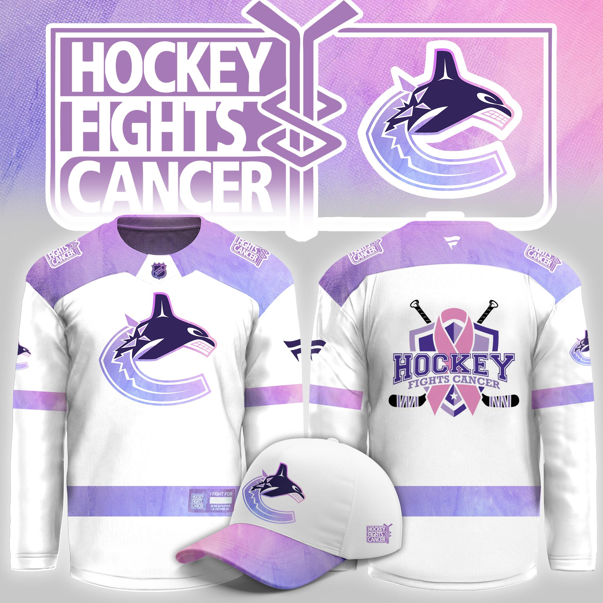 Vancouver Canucks Hockey Fight Cancer Limited Hockey Jersey PBZDQ91