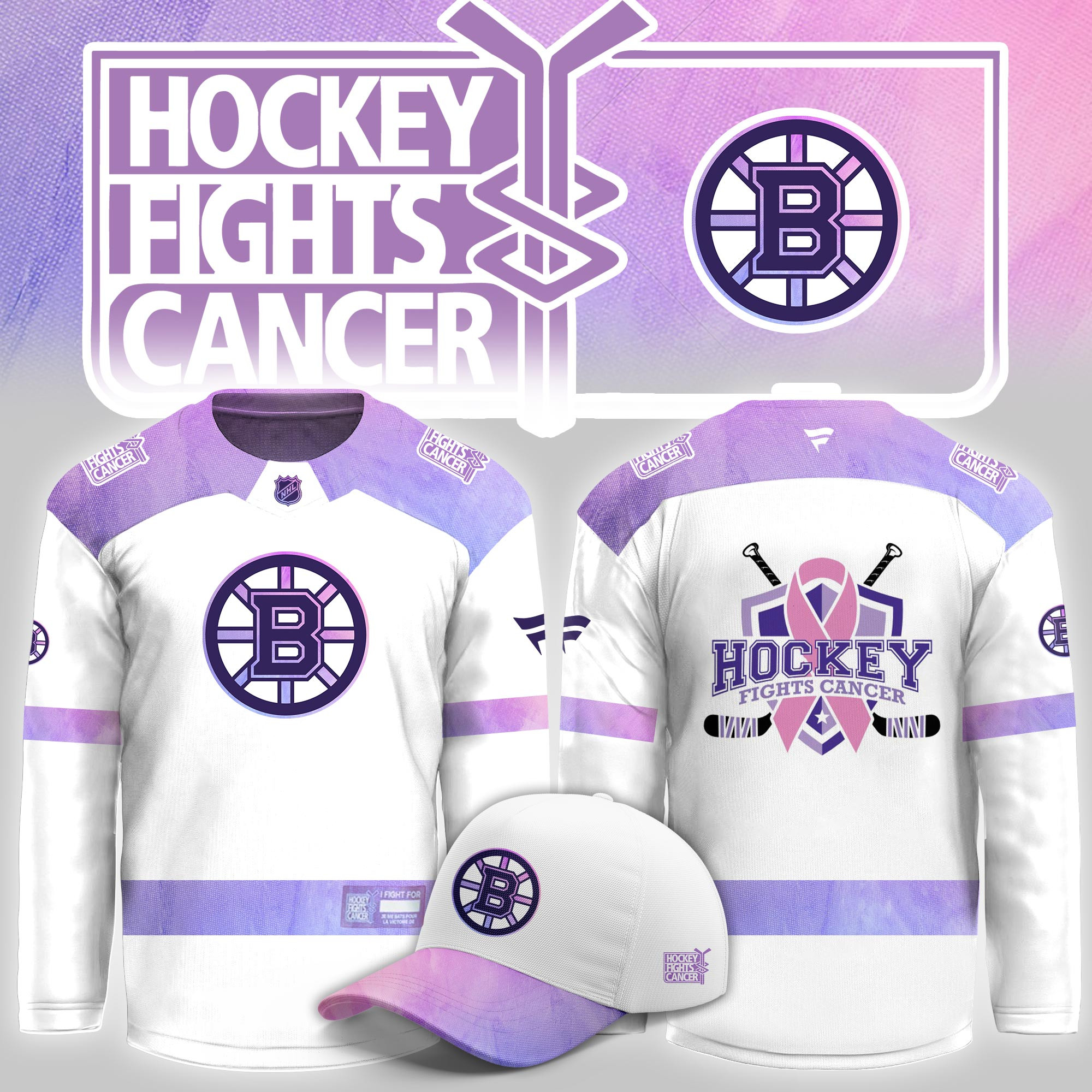 Boston Bruins Hockey Fight Cancer Limited Hockey Jersey PBYPXPO