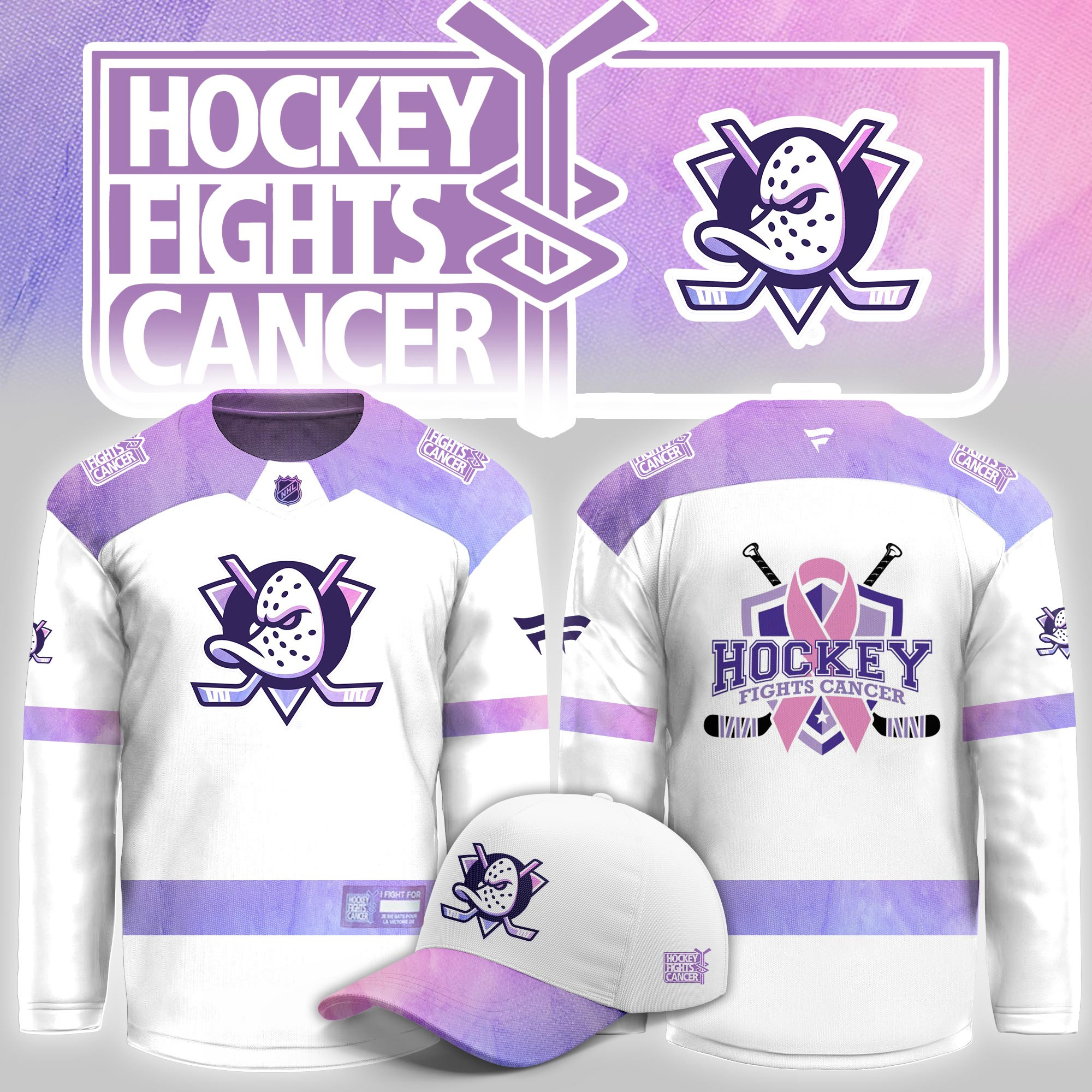 Anaheim Ducks Hockey Fight Cancer Limited Hockey Jersey PB8ZB1S