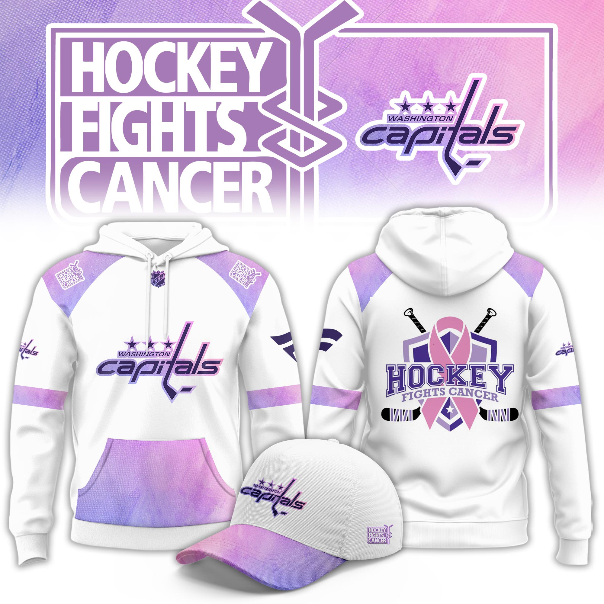 Washington Capitals Hockey Fight Cancer Limited Hoodie PB3VYUY