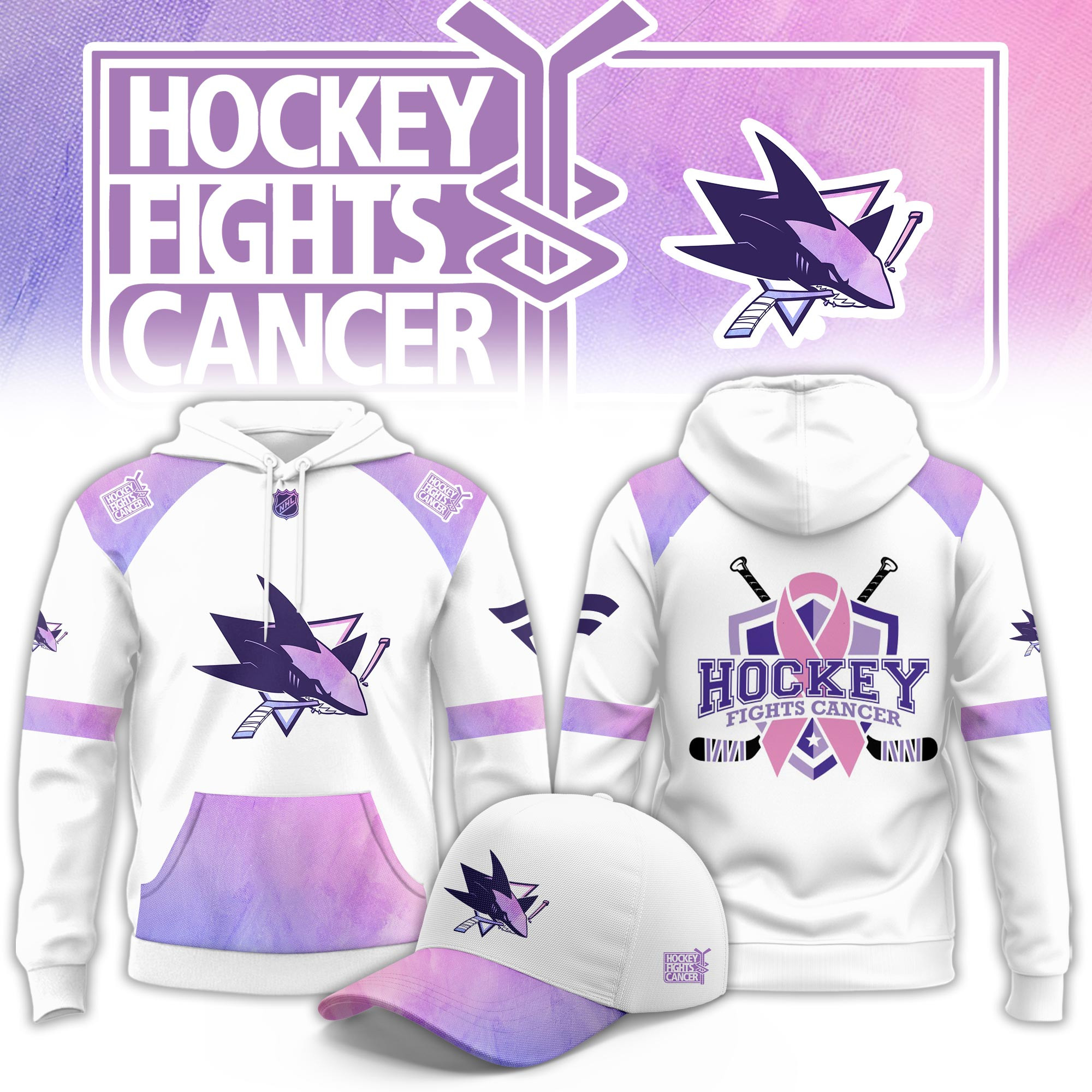 San Jose Sharks Hockey Fight Cancer Limited Hoodie PBO9QBN