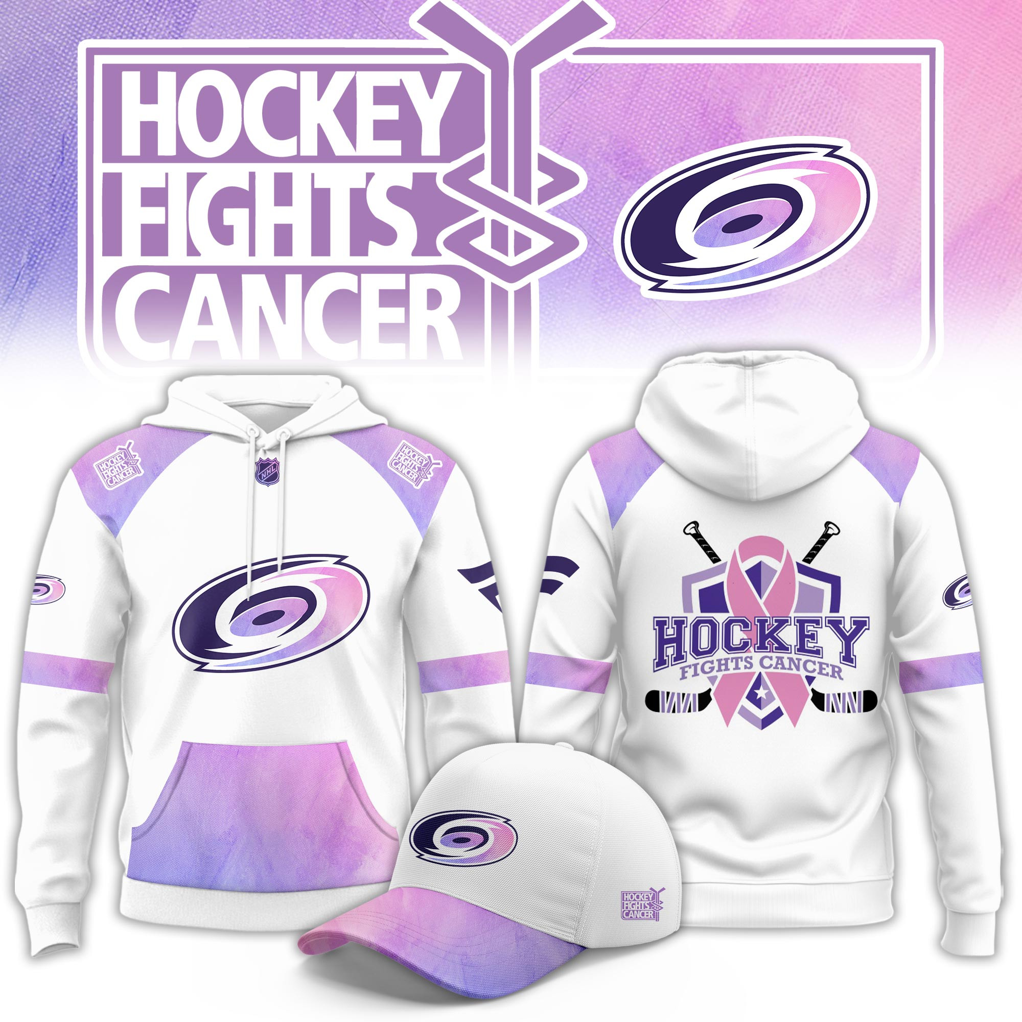Carolina Hurricanes Hockey Fight Cancer Limited Hoodie PBH2TNF