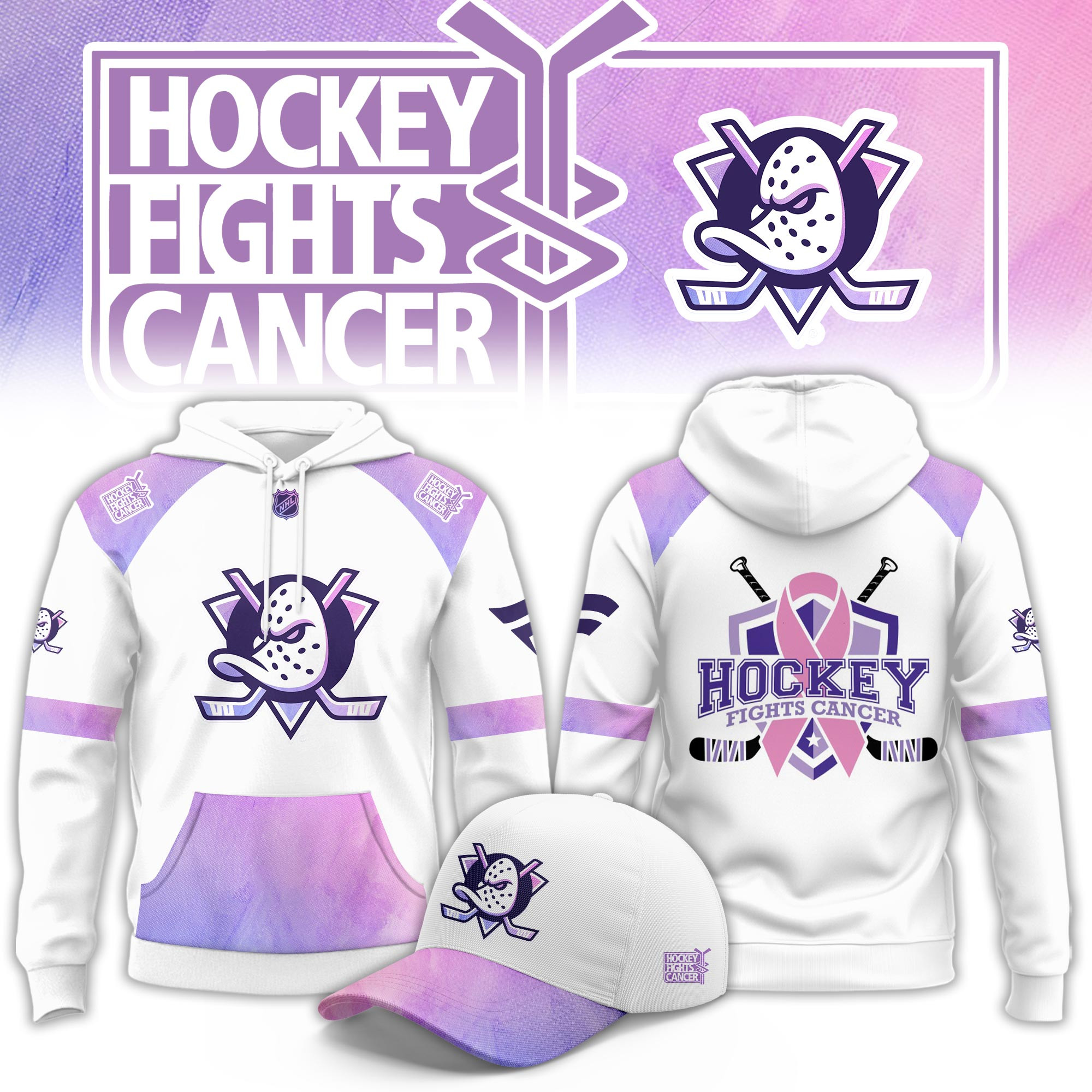 Anaheim Ducks Hockey Fight Cancer Limited Hoodie PBR0U5U