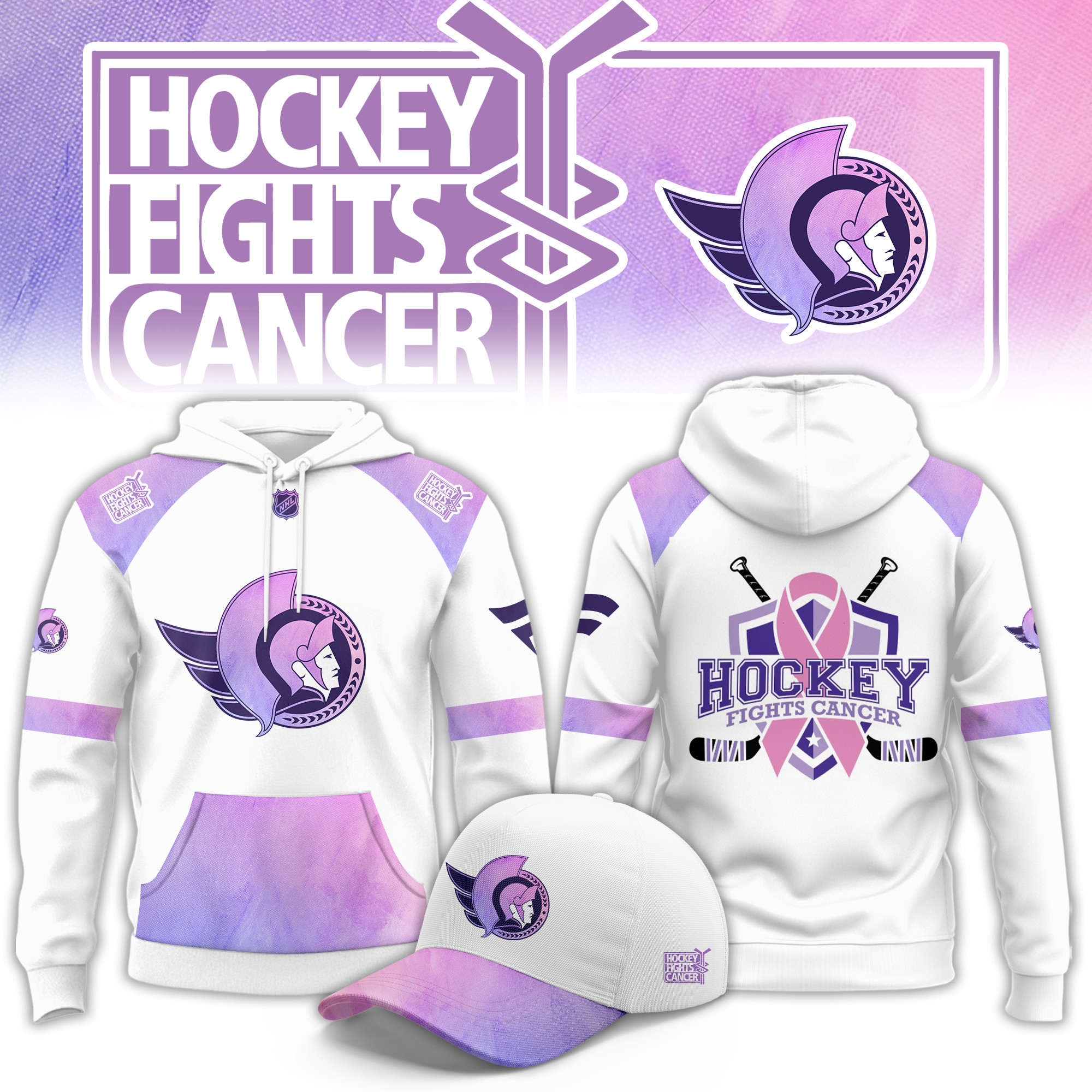 Ottawa Senators Hockey Fight Cancer Limited Hoodie PB58V0A