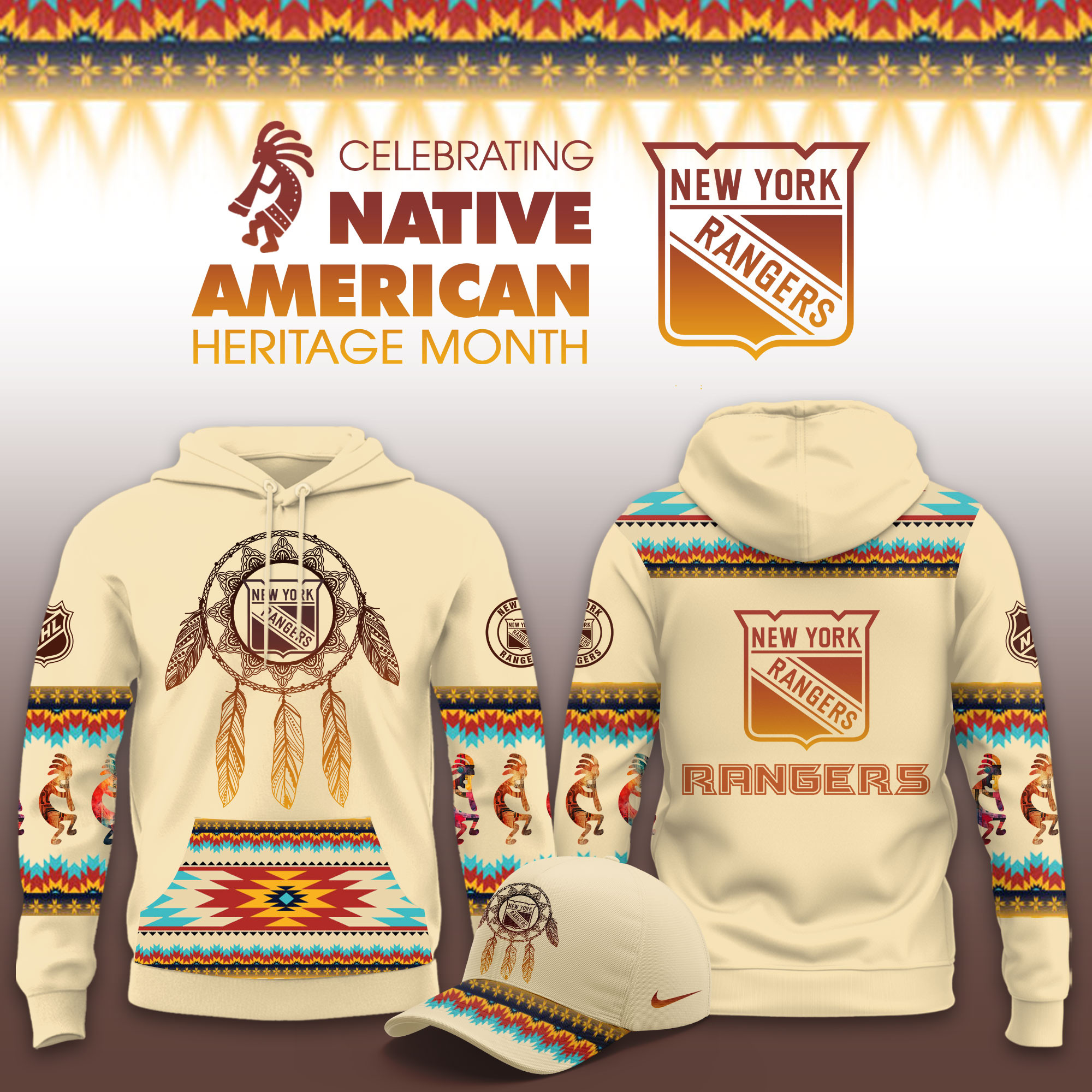 New York Rangers Native American Heritage Limited Hoodie PBZF8JP