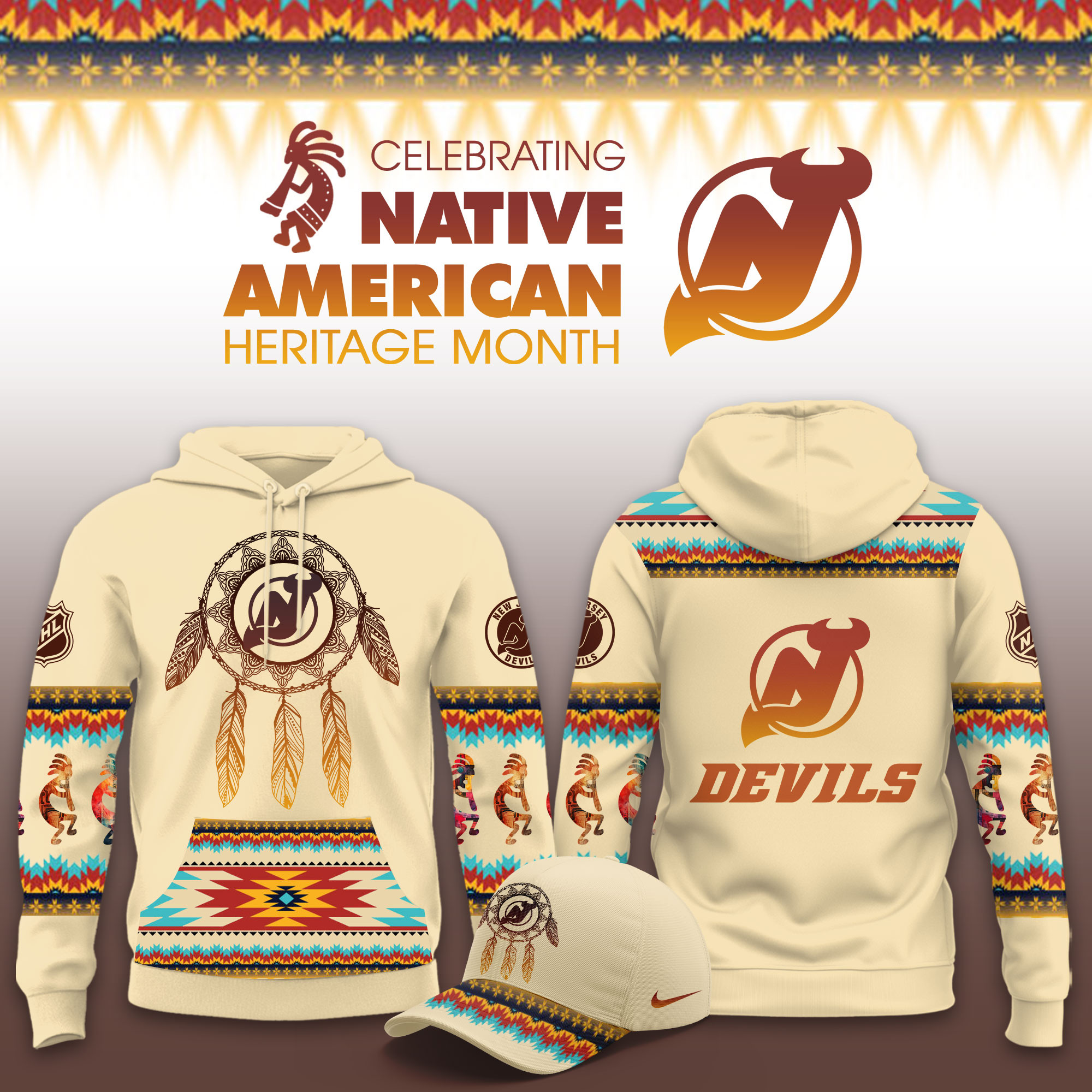 New Jersey Devils Native American Heritage Limited Hoodie PBRNB53
