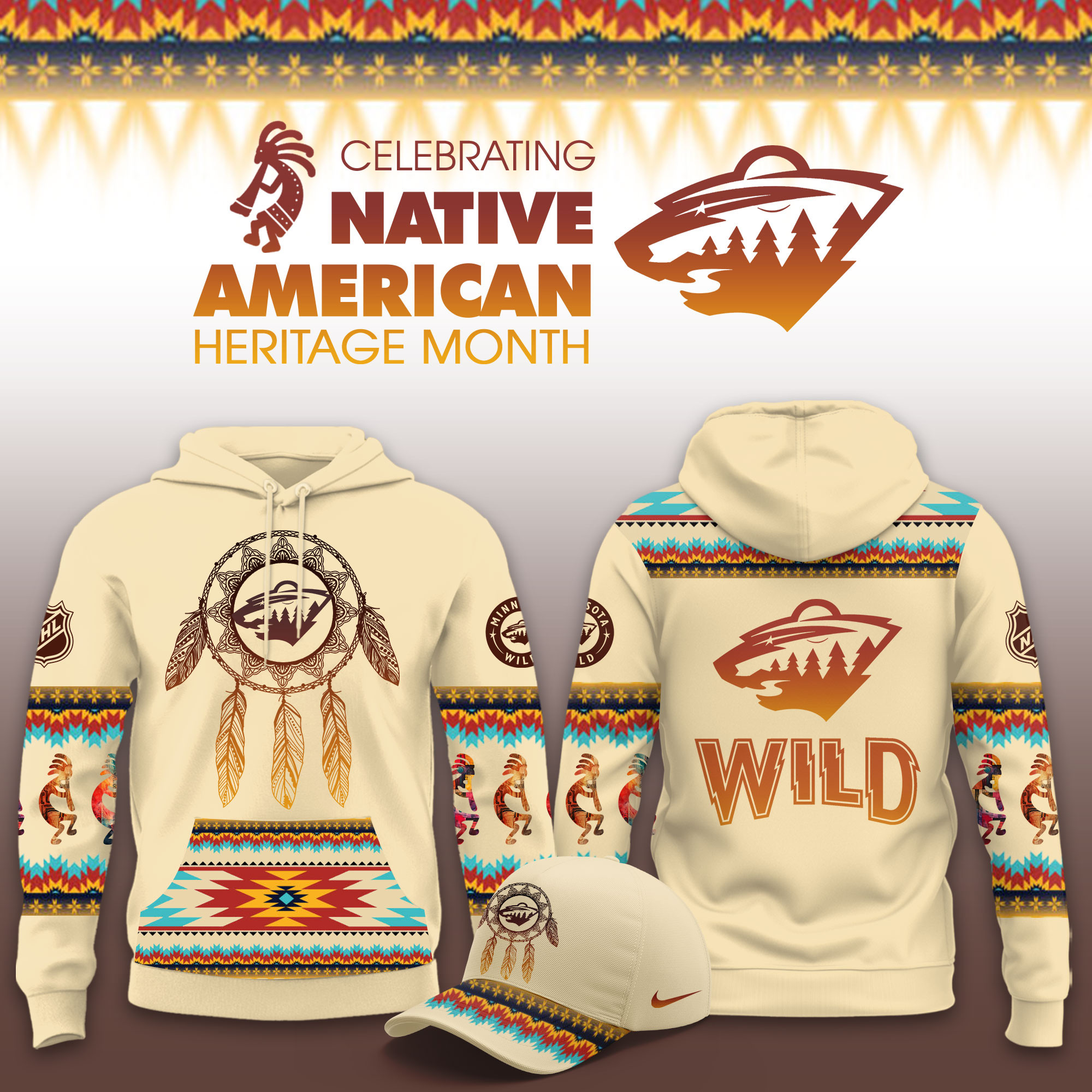 Minnesota Wild Native American Heritage Limited Hoodie PB9IYDA