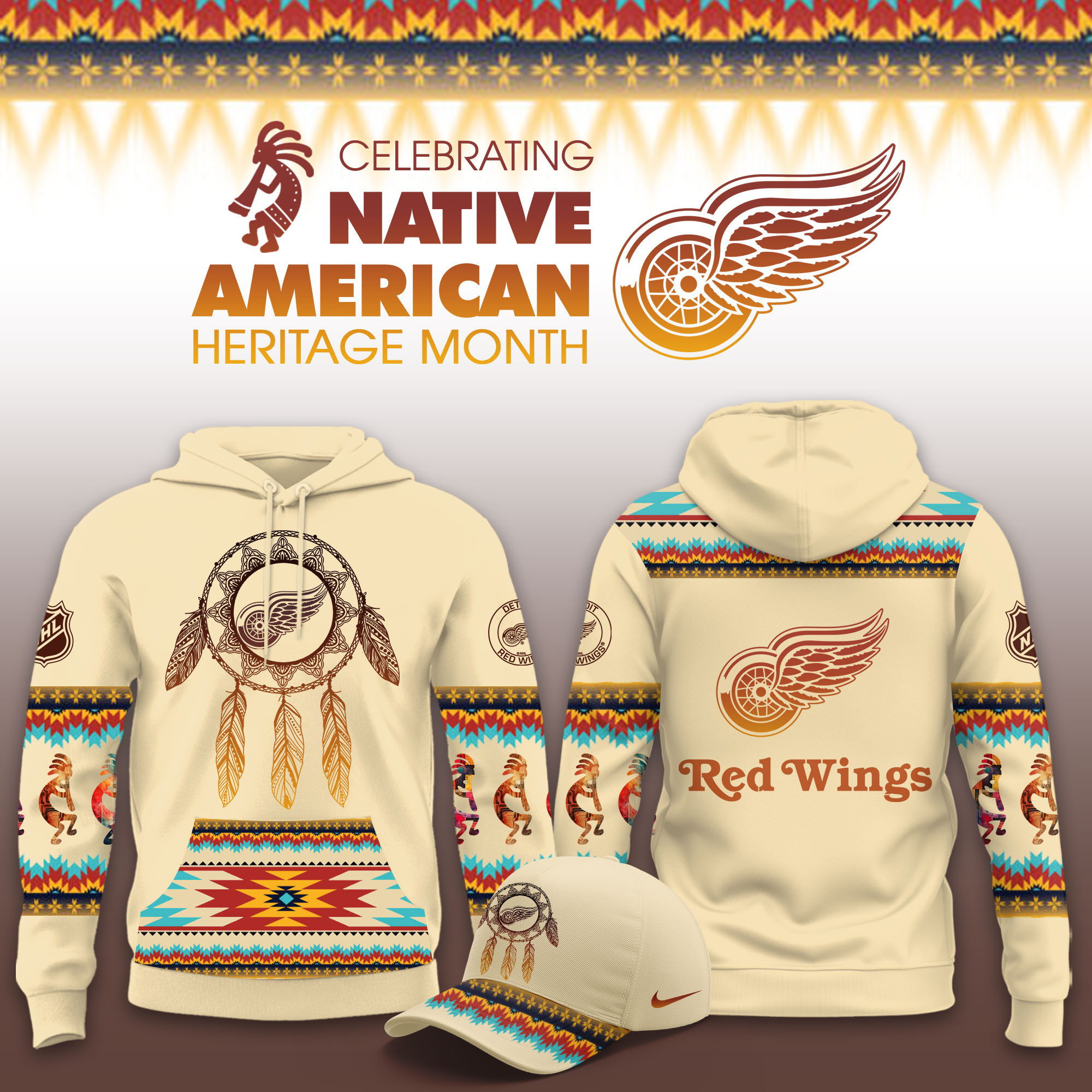 Detroit Red Wings Native American Heritage Limited Hoodie PBVED8Z