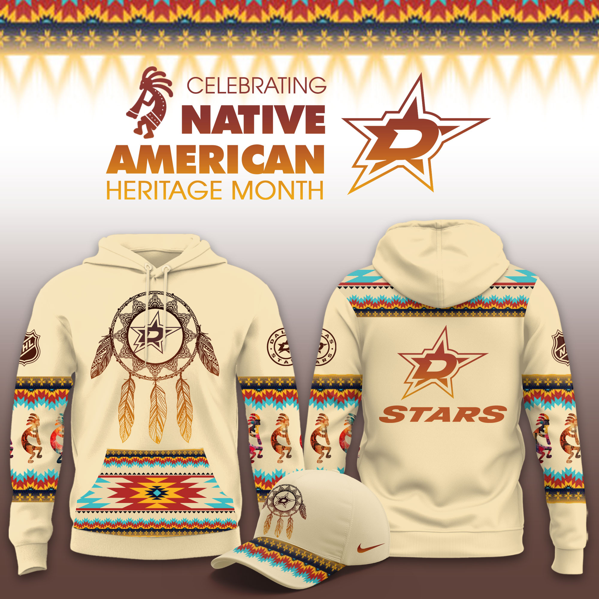 Dallas Stars Native American Heritage Limited Hoodie PBG5IE6