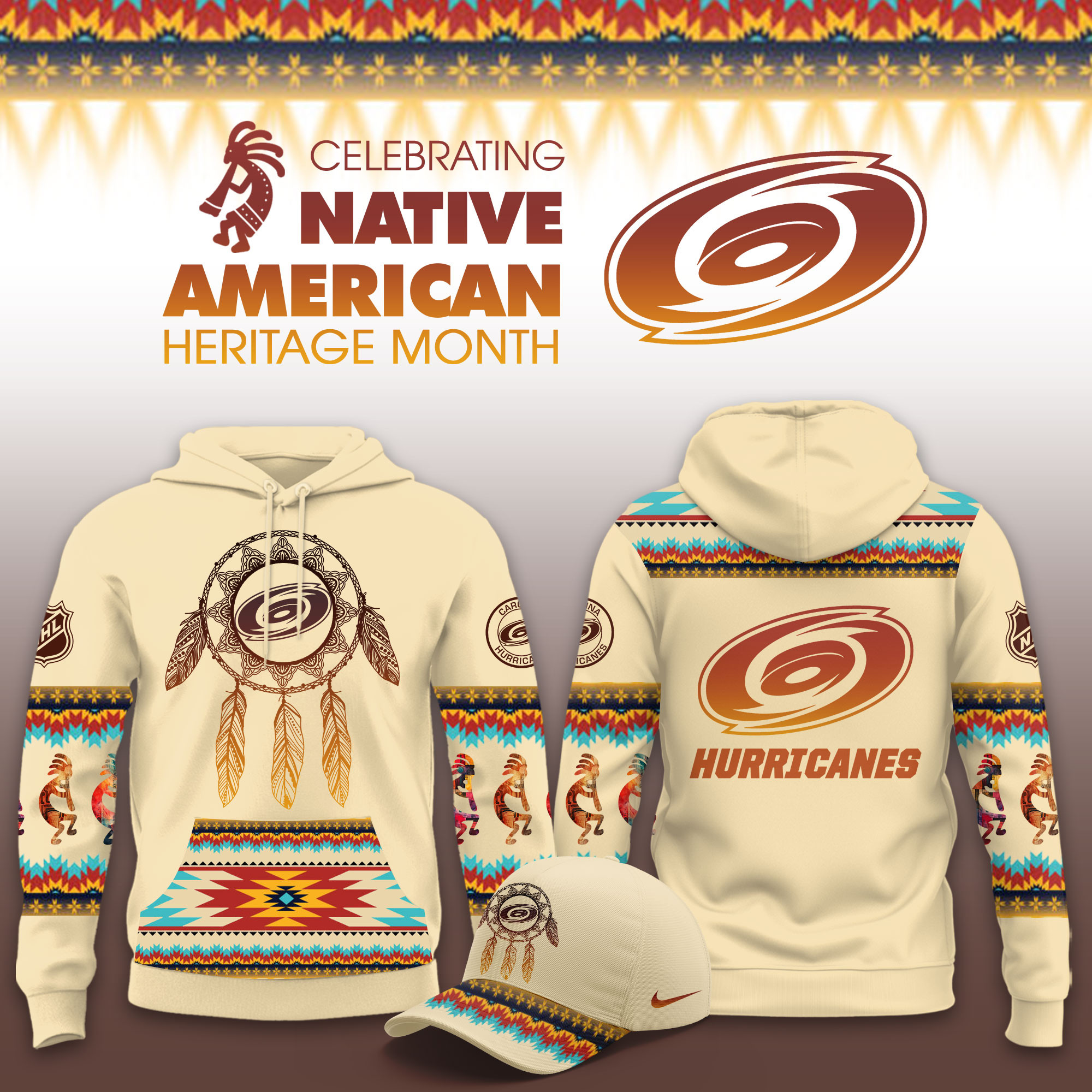 Carolina Hurricanes Native American Heritage Limited Hoodie PBTV22X