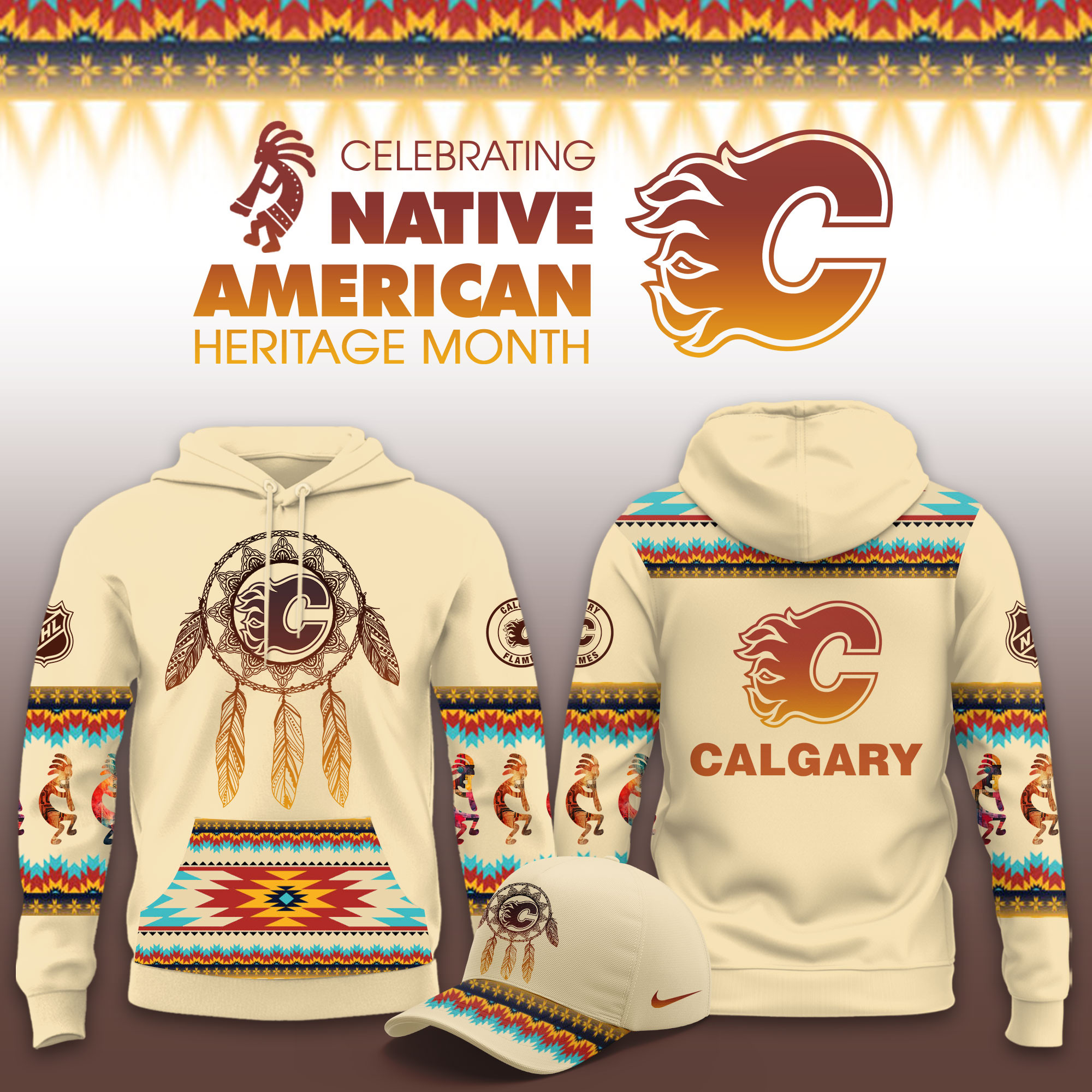 Calgary Flames Native American Heritage Limited Hoodie PBJNMFF
