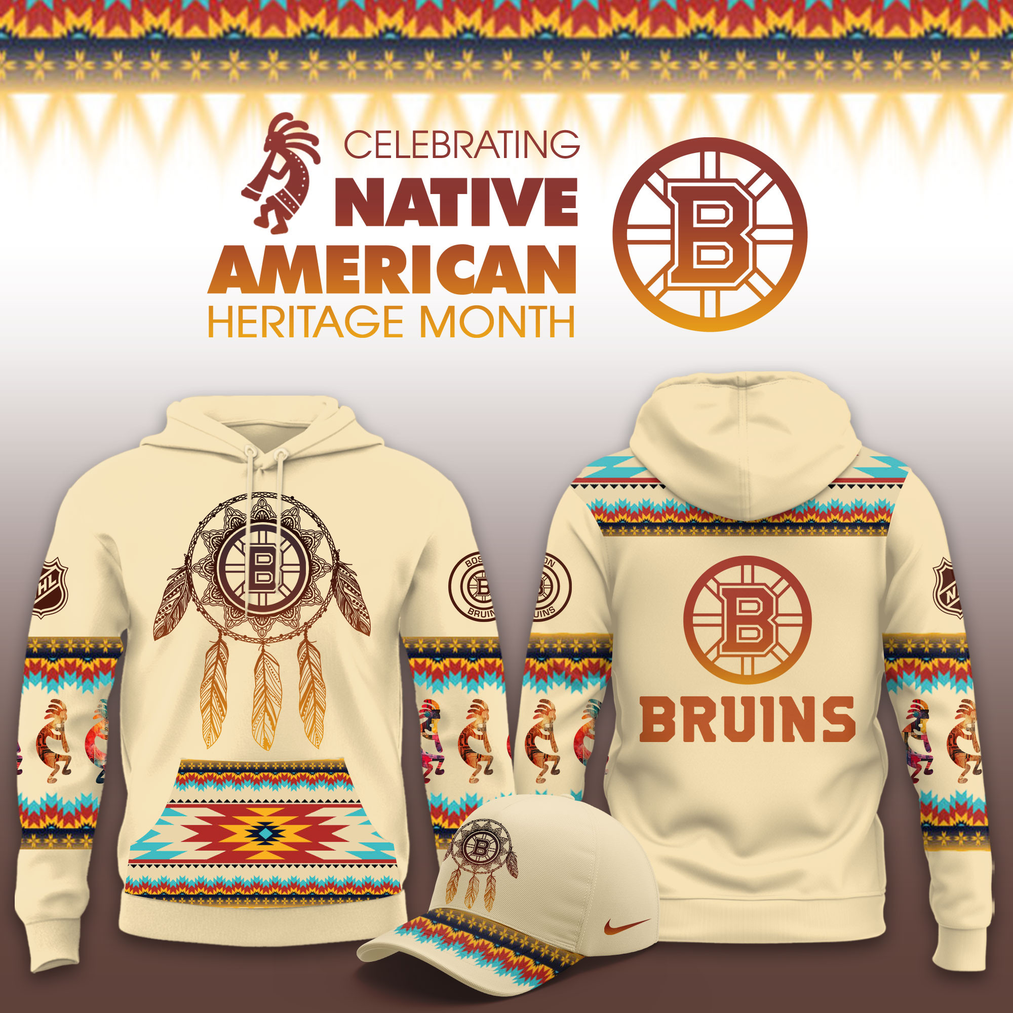 Boston Bruins Native American Heritage Limited Hoodie PBKDA4A