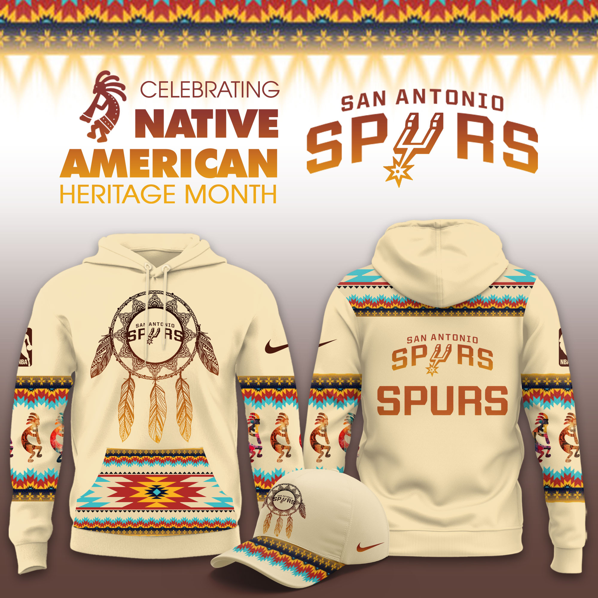 San Antonio Spurs Native American Heritage Limited Hoodie PBRIOMV