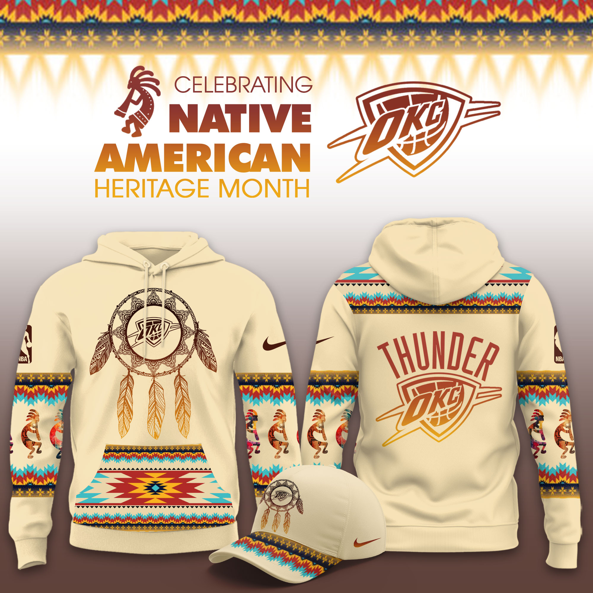 Oklahoma City Thunder Native American Heritage Limited Hoodie PBIV3LM