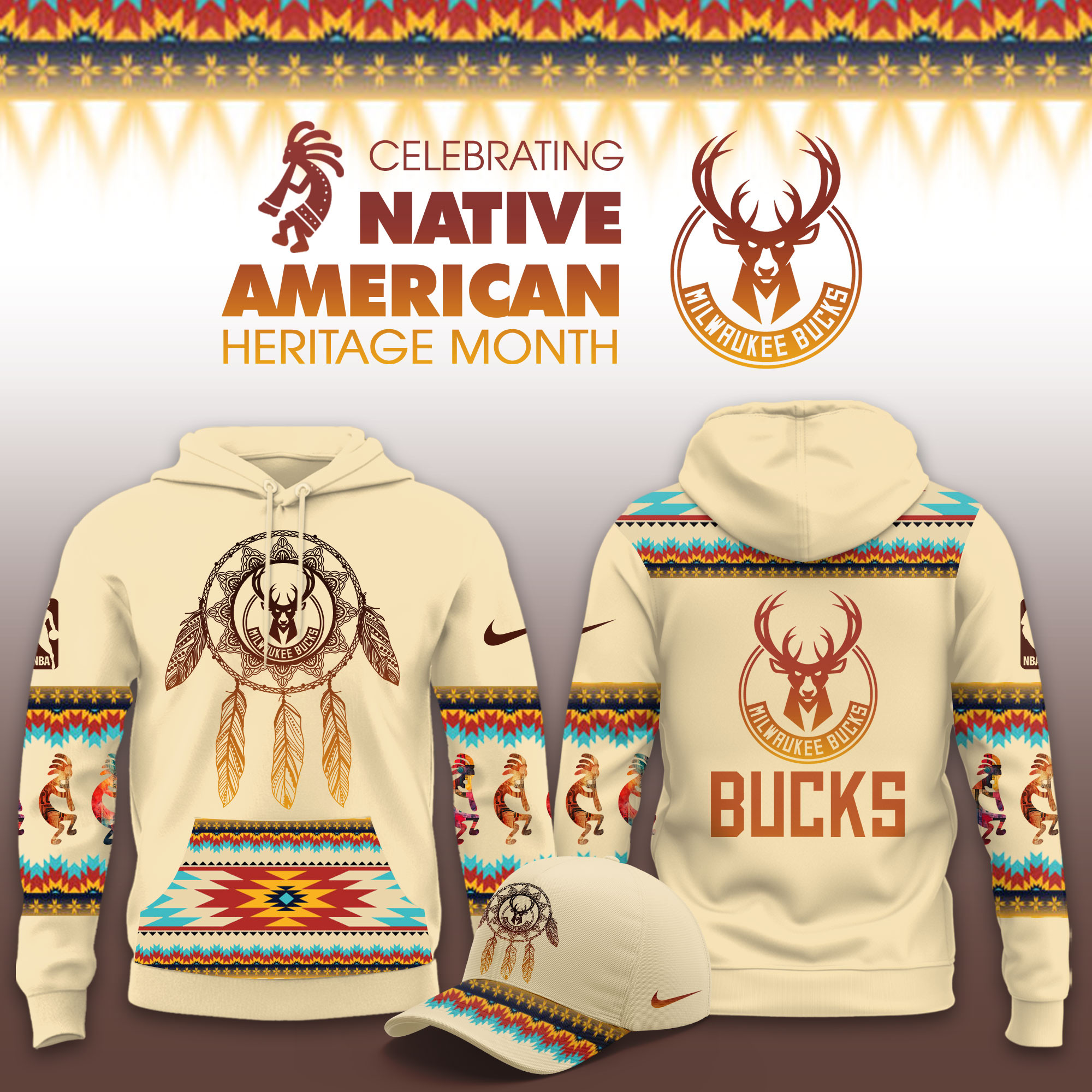 Milwaukee Bucks Native American Heritage Limited Hoodie PB573UO