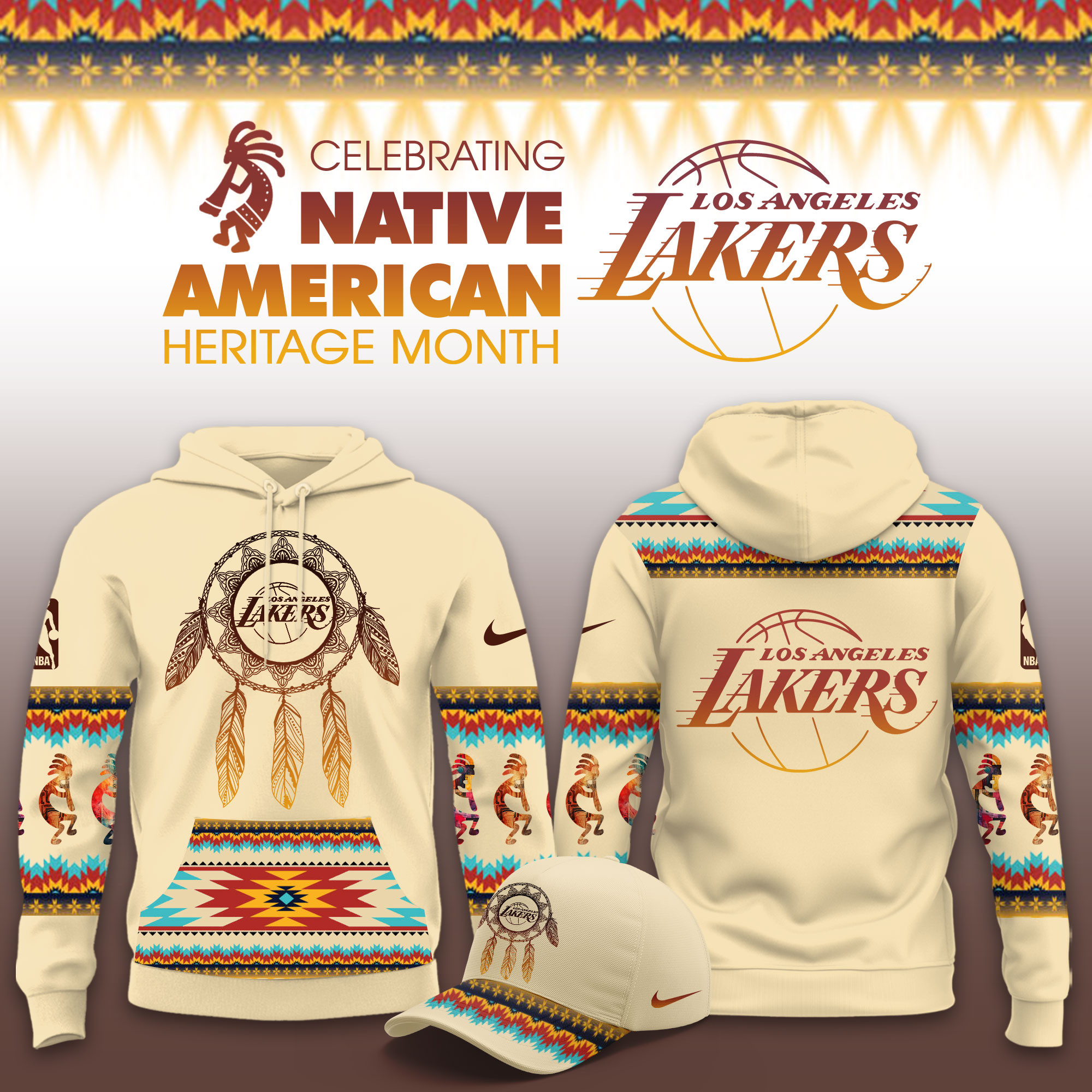 Los Angeles Lakers Native American Heritage Limited Hoodie PB3OP3J