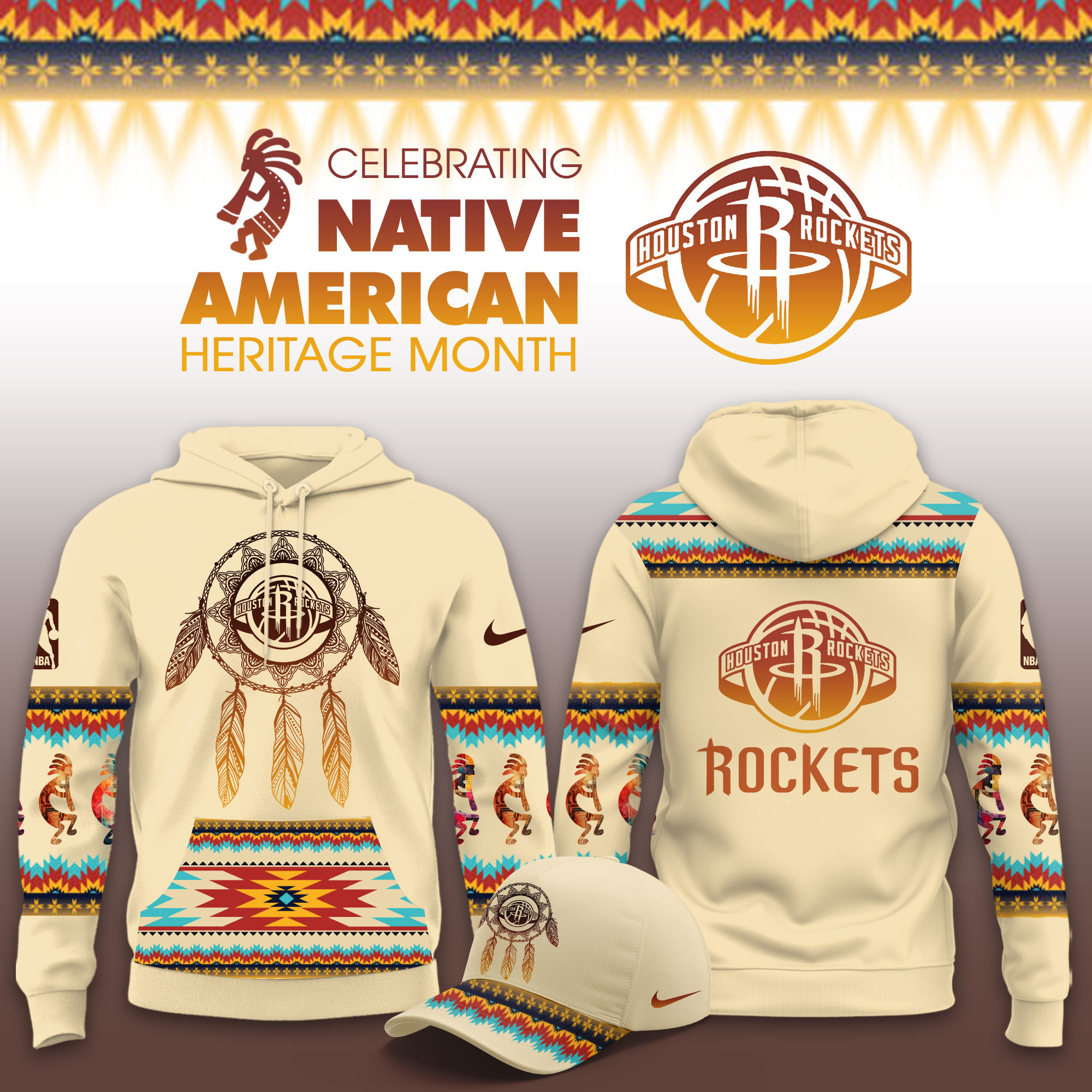 Houston Rockets Native American Heritage Limited Hoodie PBFBXM3
