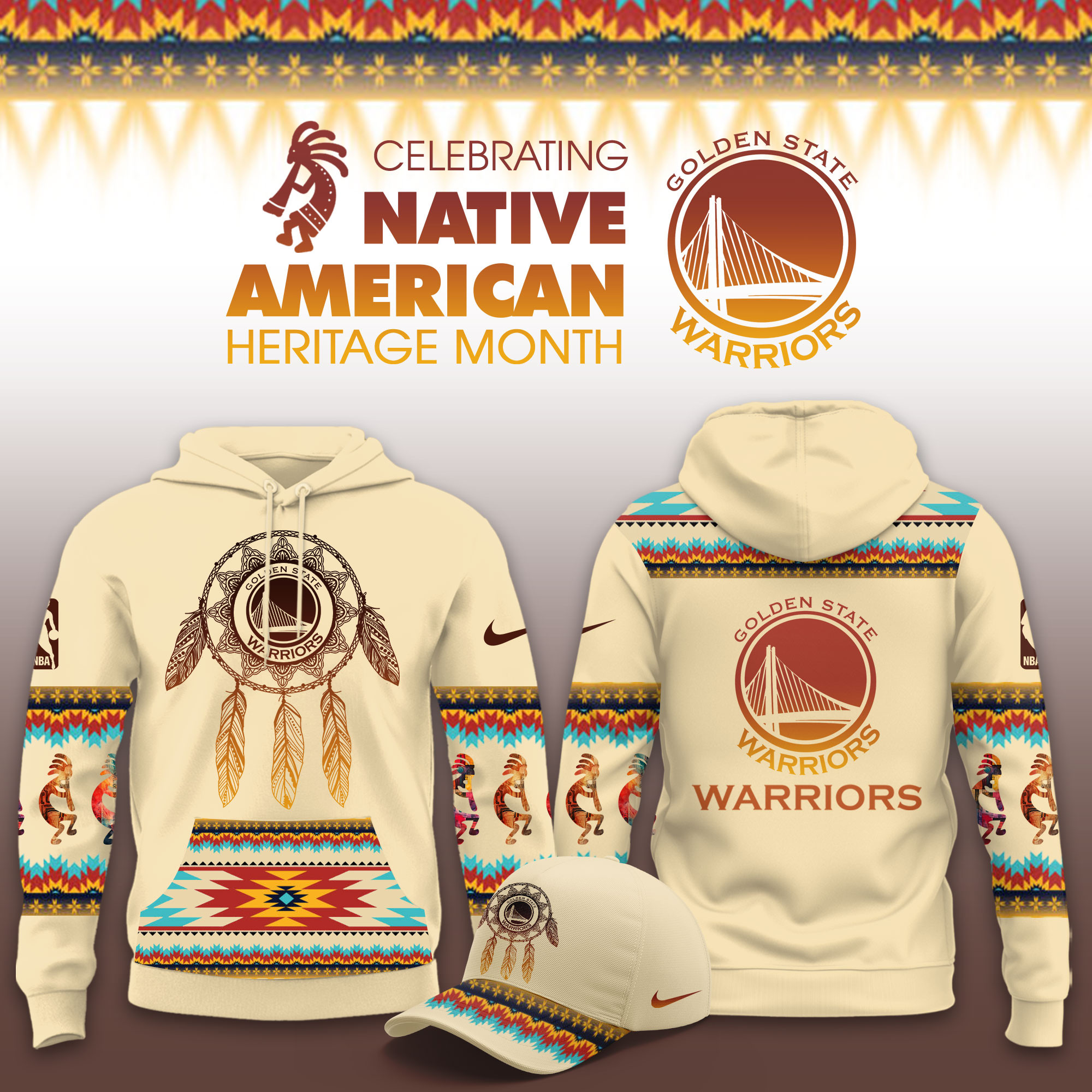 Golden State Warriors Native American Heritage Limited Hoodie PBRP1GM