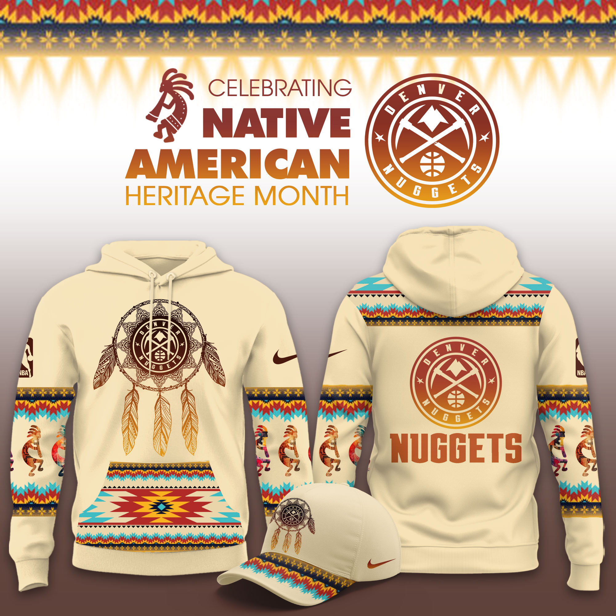 Denver Nuggets Native American Heritage Limited Hoodie PBAPIV8