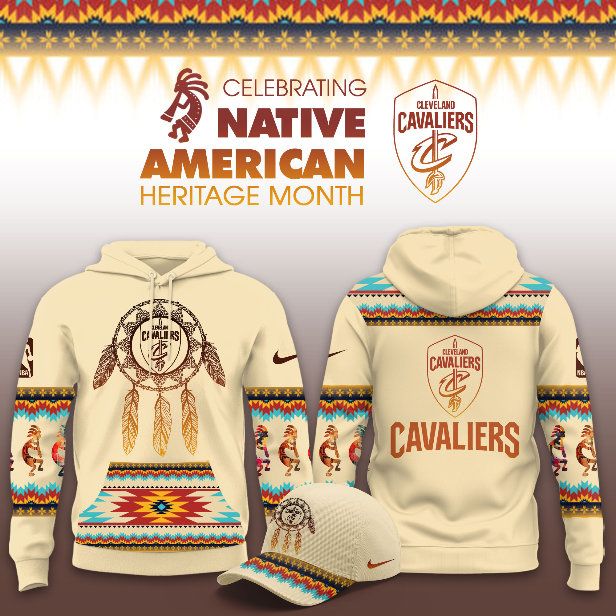 Cleveland Cavaliers Native American Heritage Limited Hoodie PBK2LB1