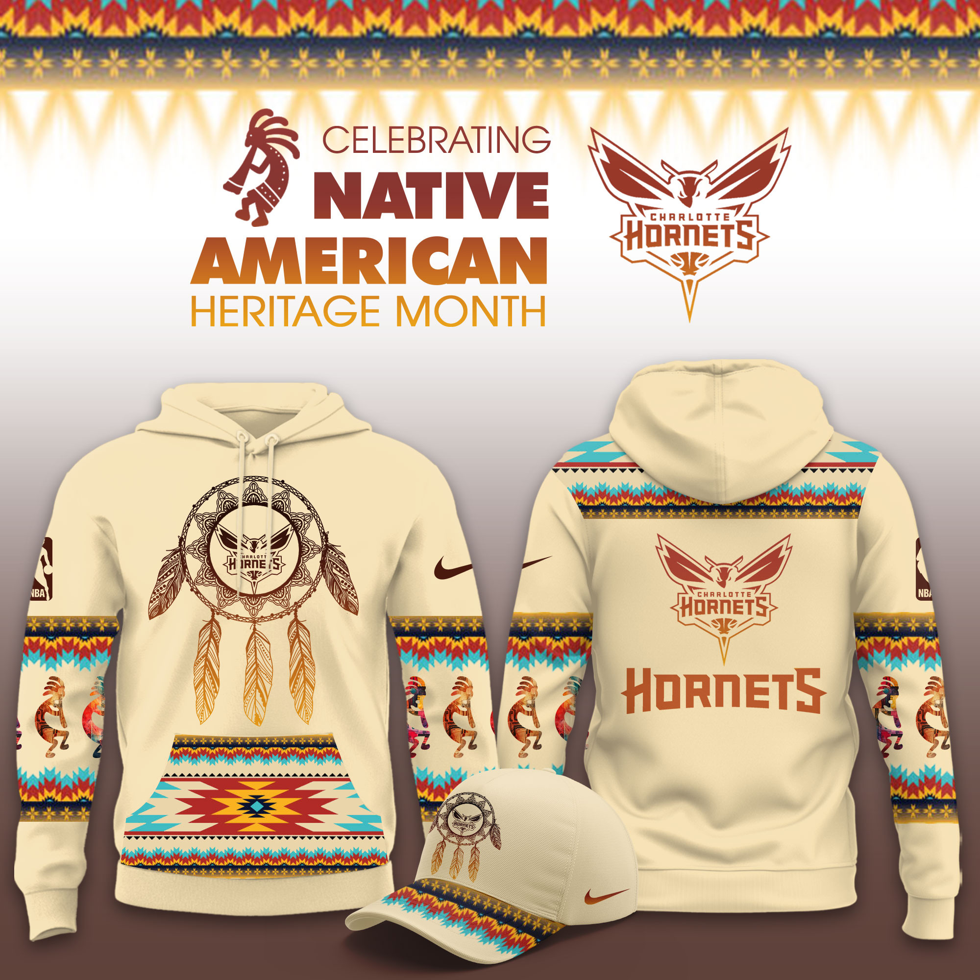 Charlotte Hornets Native American Heritage Limited Hoodie PBPFKD0