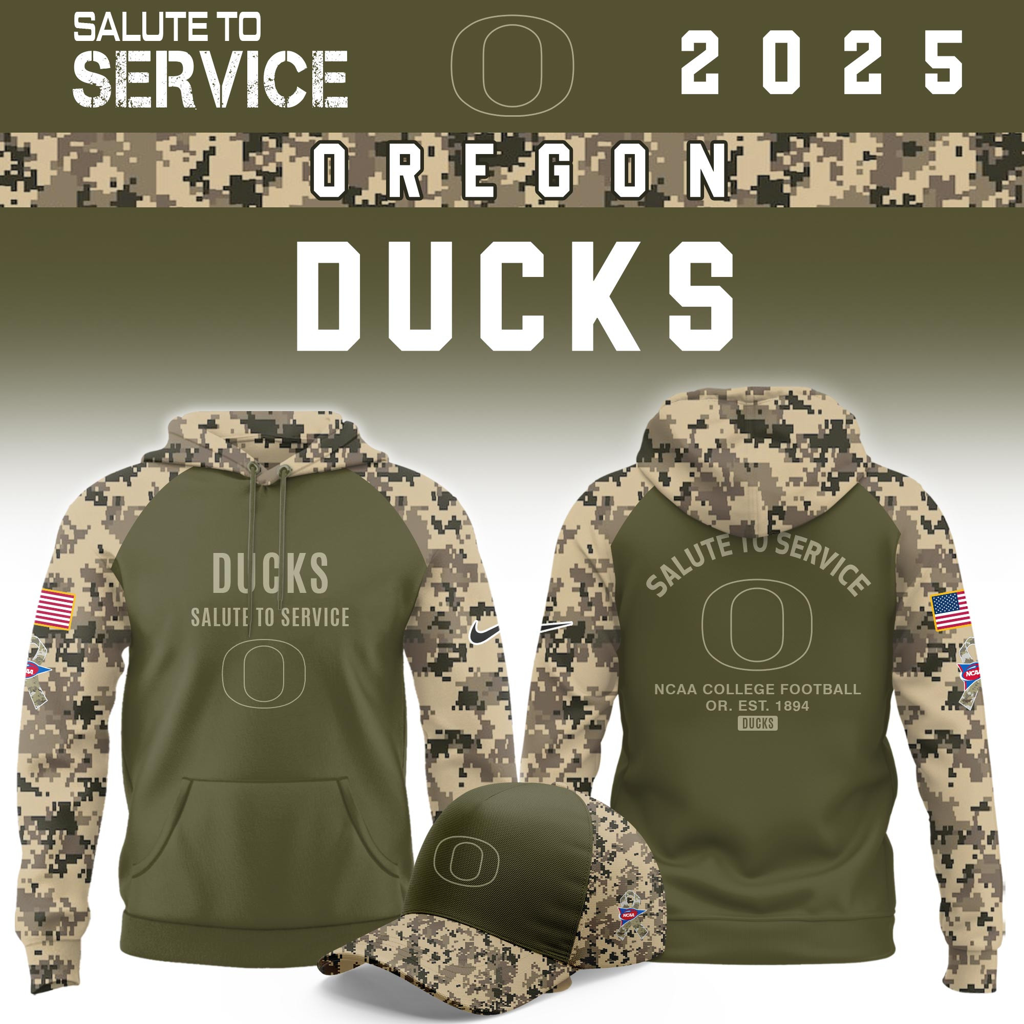 Oregon Ducks Salute To Service Limited Hoodie PB3LIVA