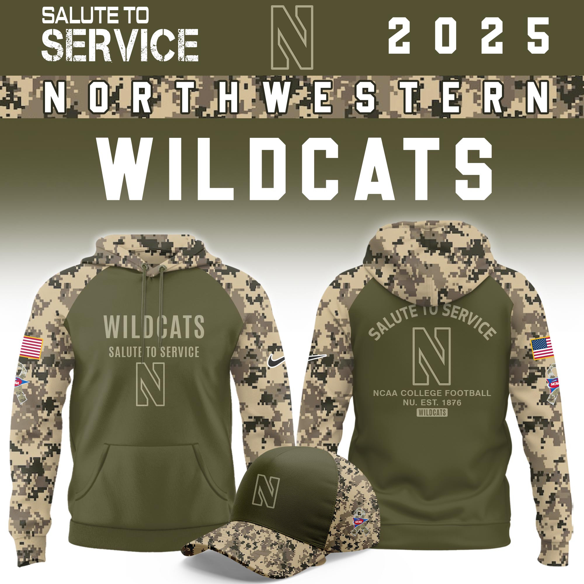 Northwestern Wildcats Salute To Service Limited Hoodie PBZX8EU
