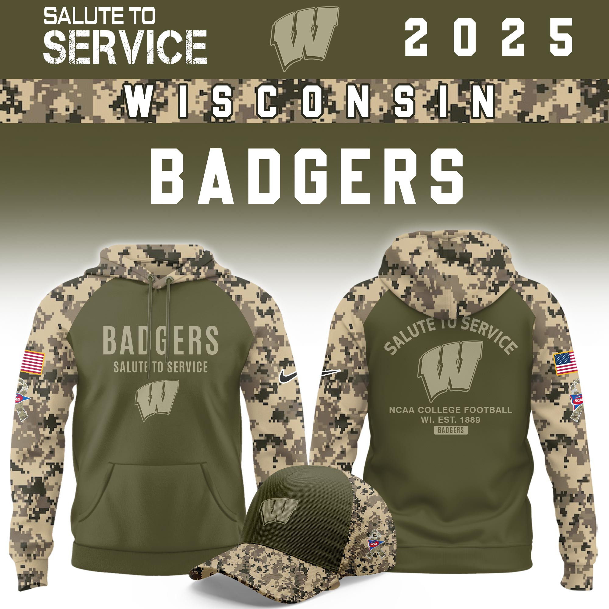 Wisconsin Badgers Salute To Service Limited Hoodie PB3BTQJ